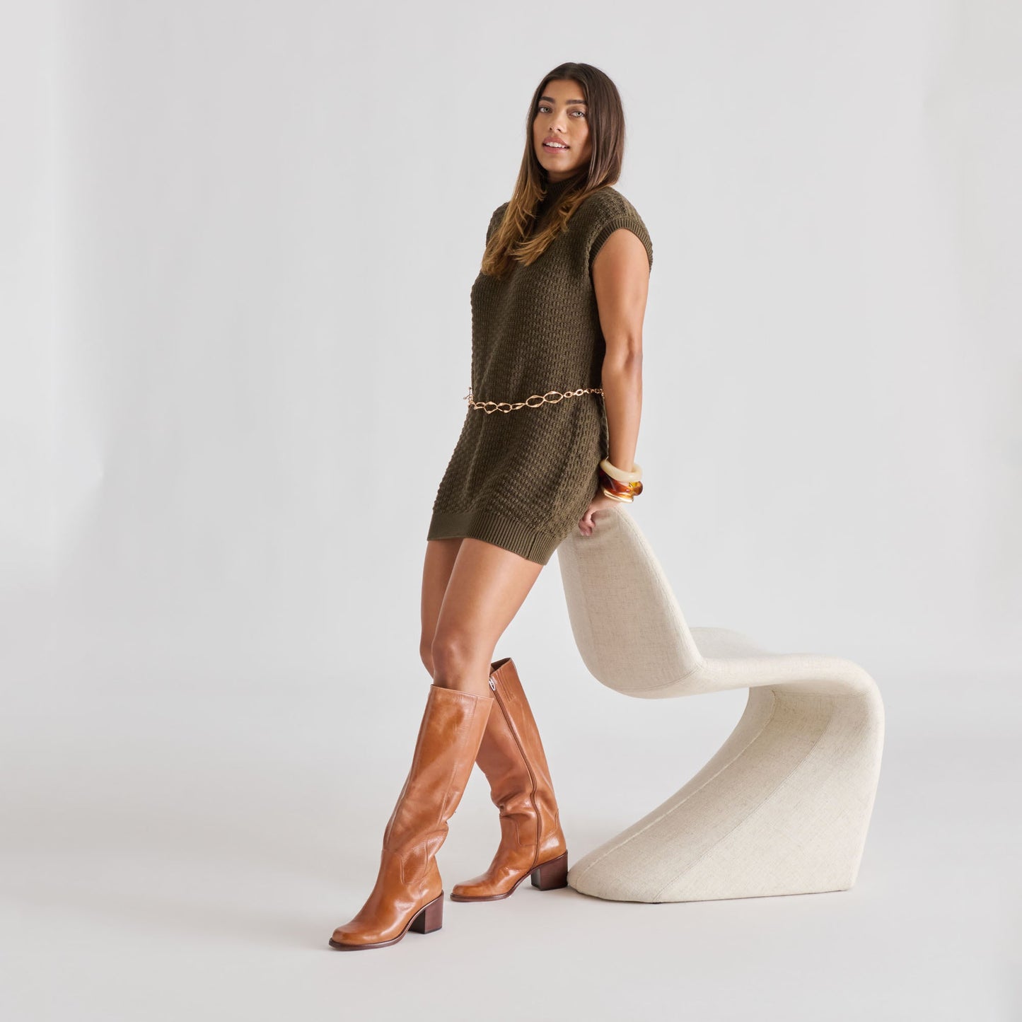Lucyle Tan Leather Boots