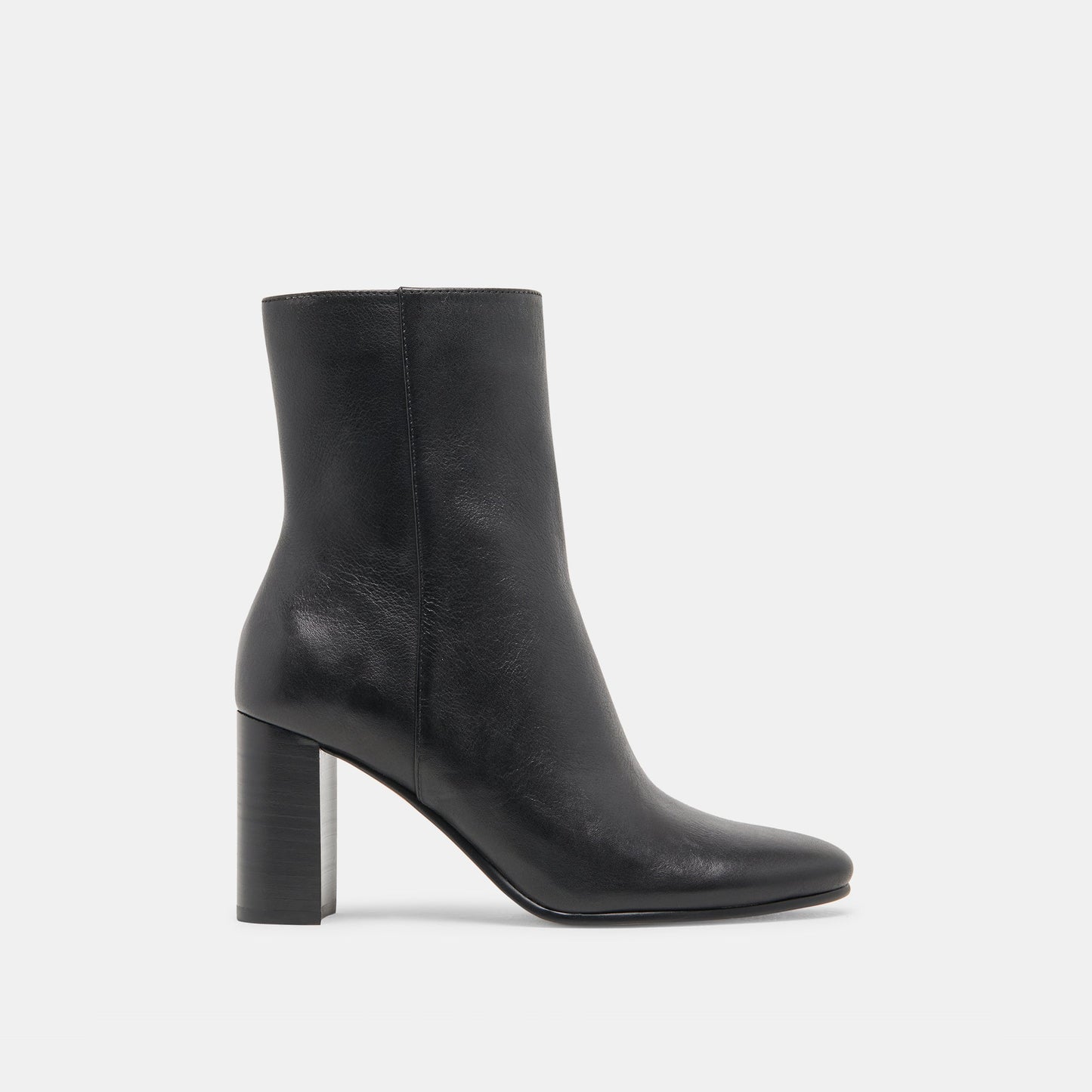 Suzy Wide Black Leather Booties