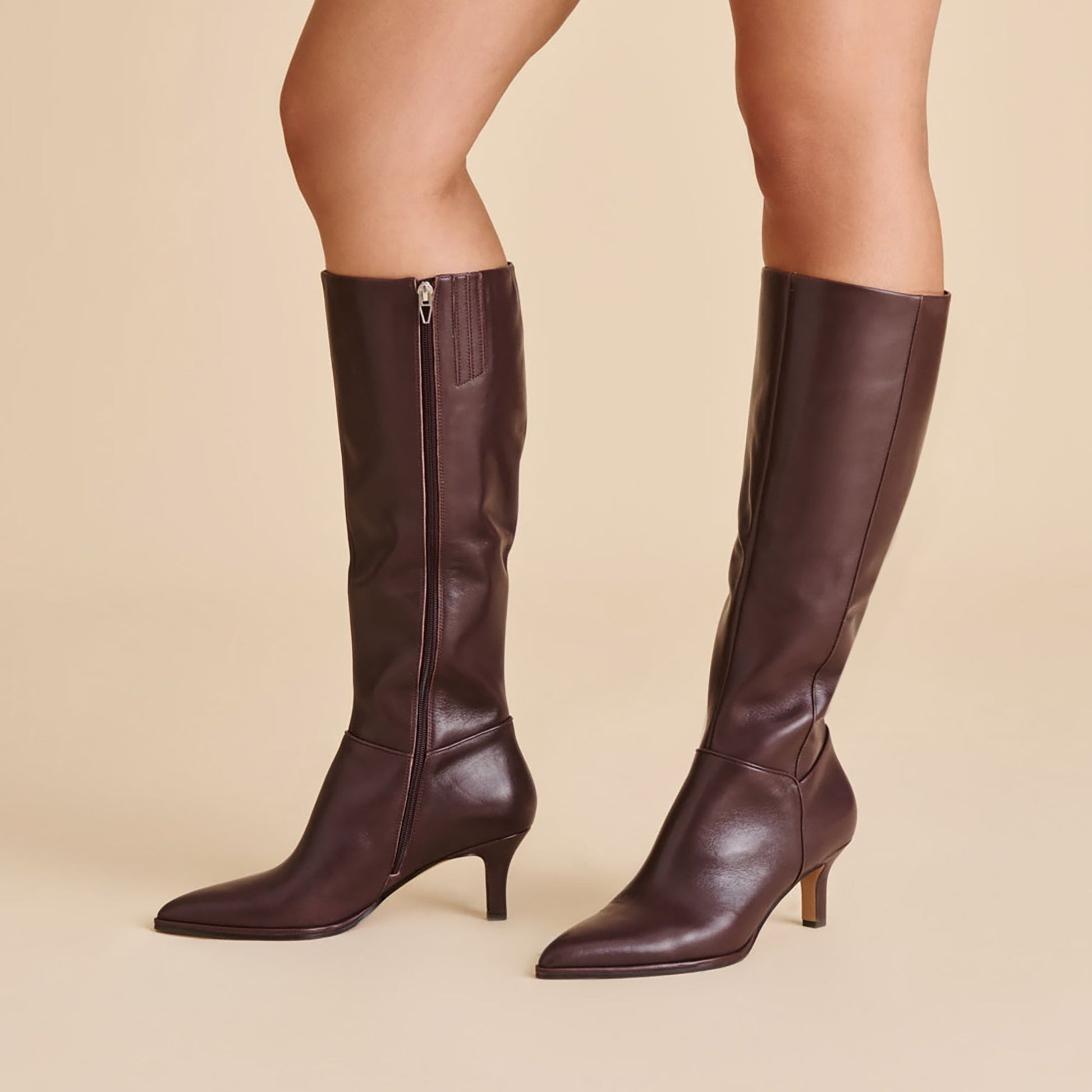 Aldy Mulberry Leather Boots