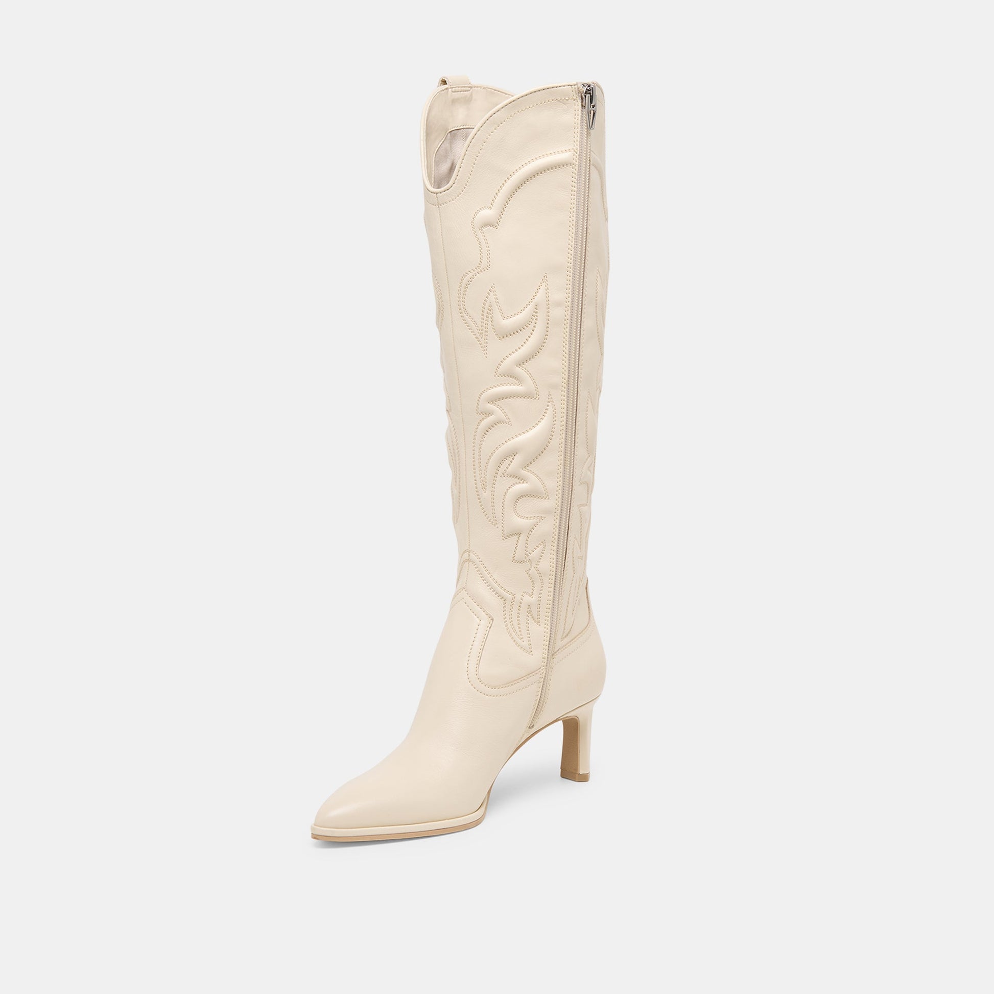 Alisa Creme Leather Boots