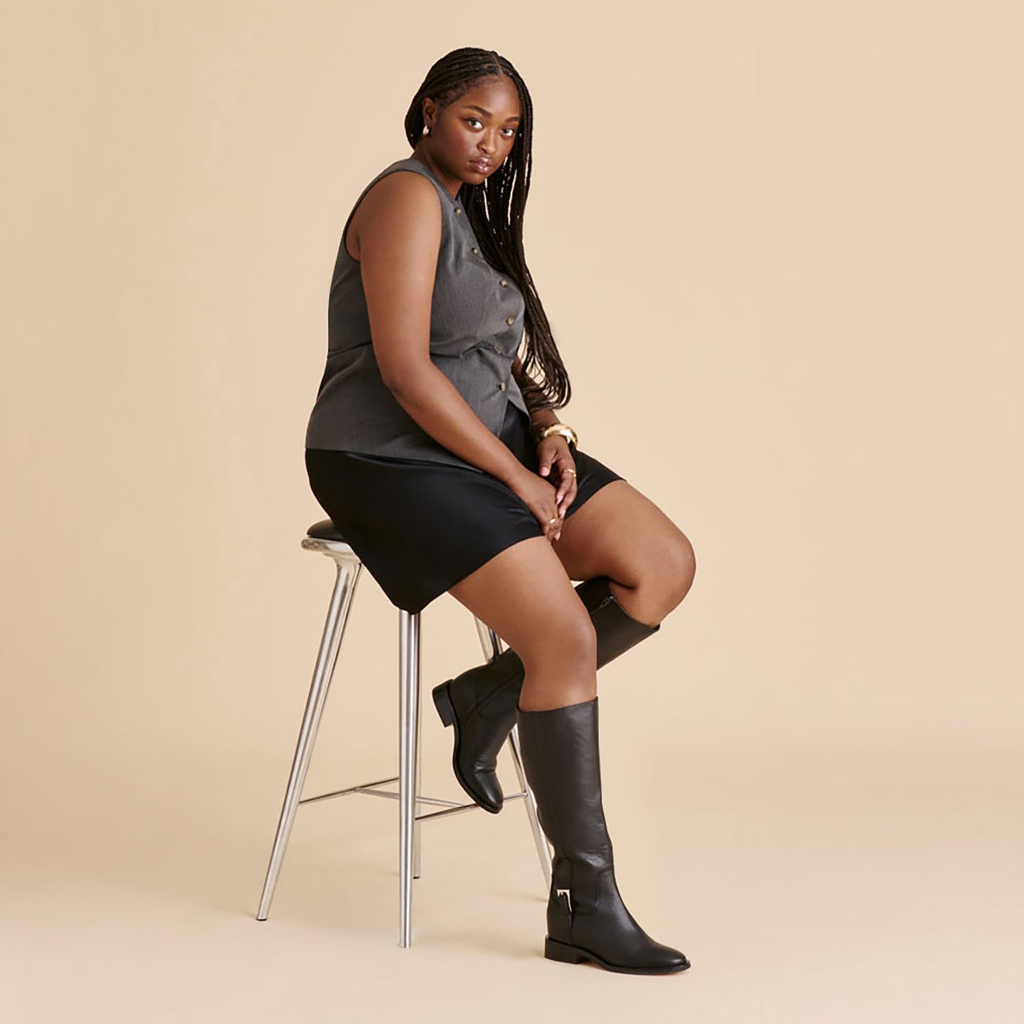 Kilian H2O Waterproof Black Leather Wide Calf Boots