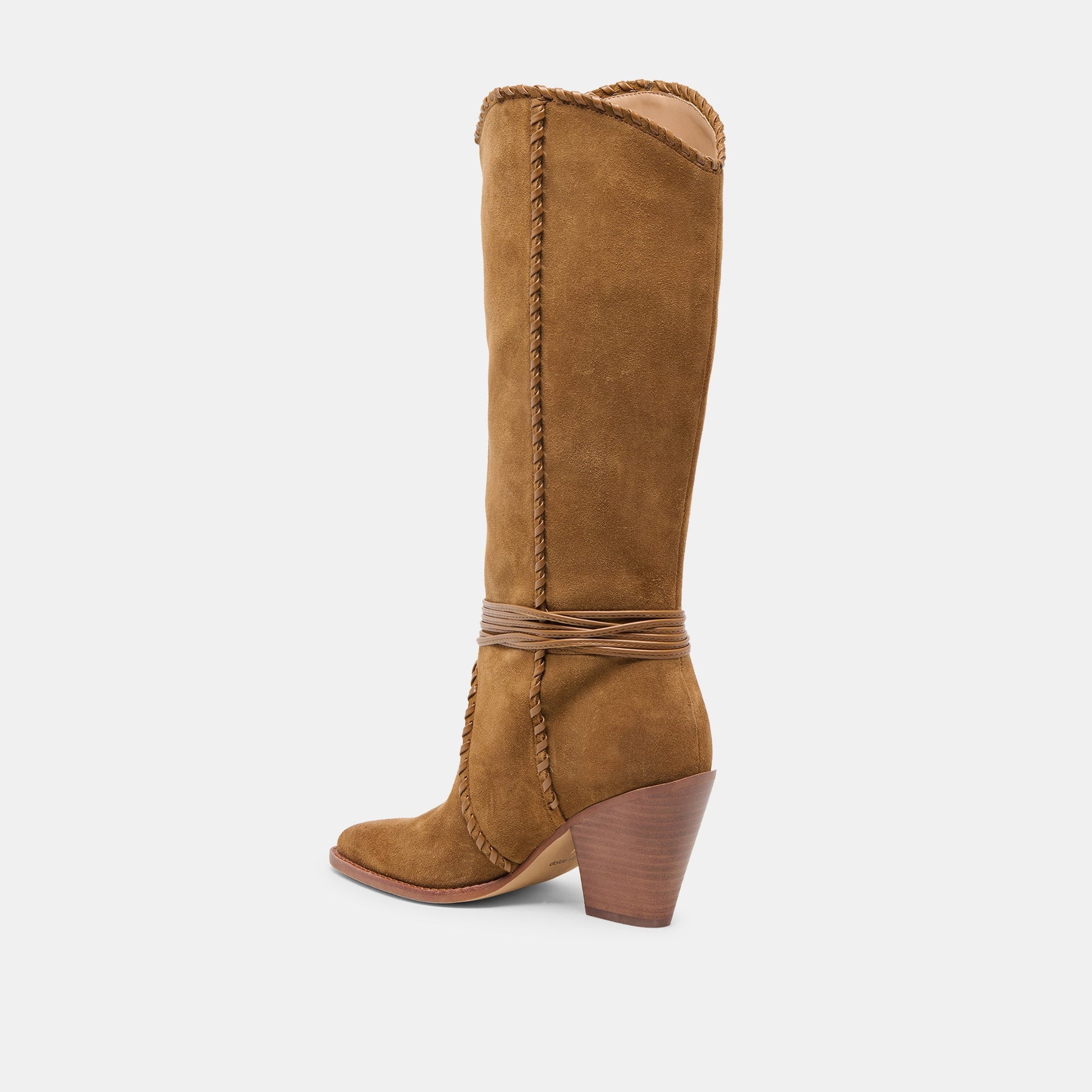 Jody Lt Brown Suede Wide Calf Boots