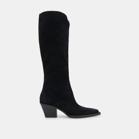 Raj Extra Wide Calf Onyx Suede Boots | Suede Wide Calf Boots
 – Dolce Vita