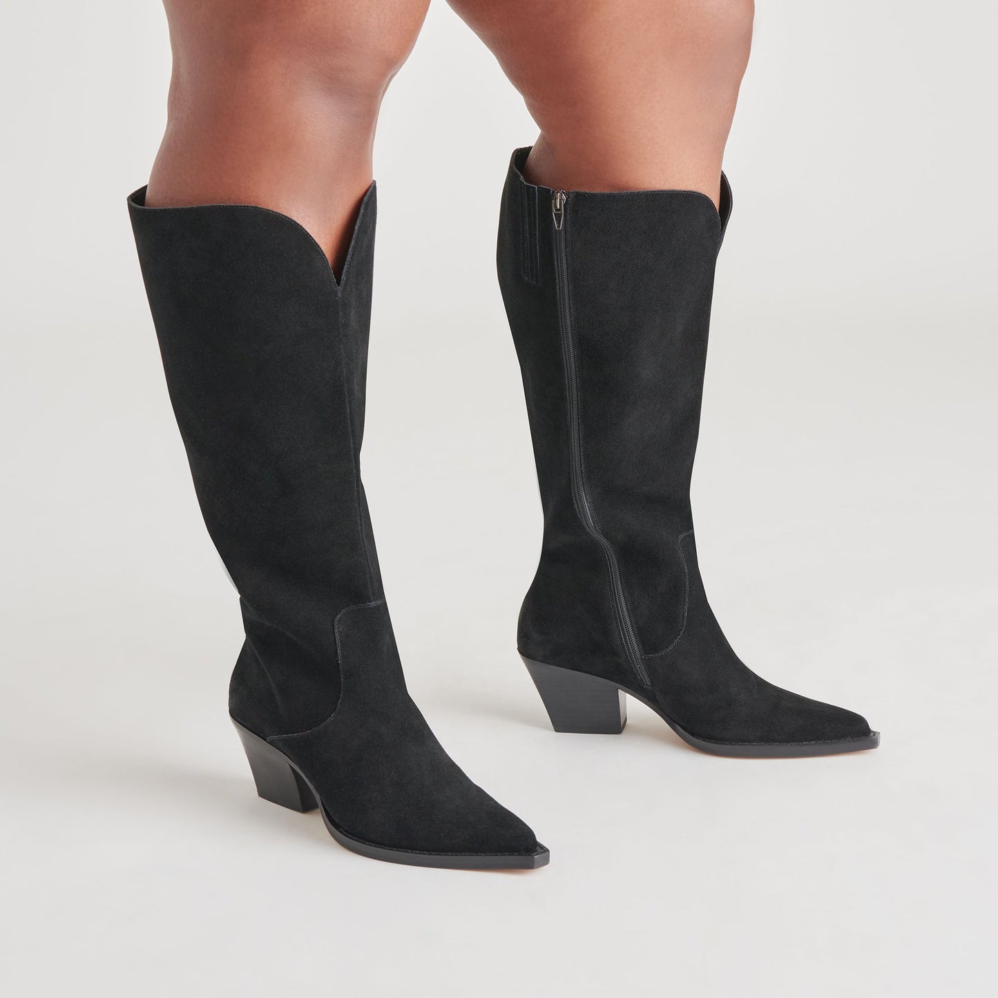 Raj Extra Wide Calf Onyx Suede Boots | Suede Wide Calf Boots
 – Dolce Vita