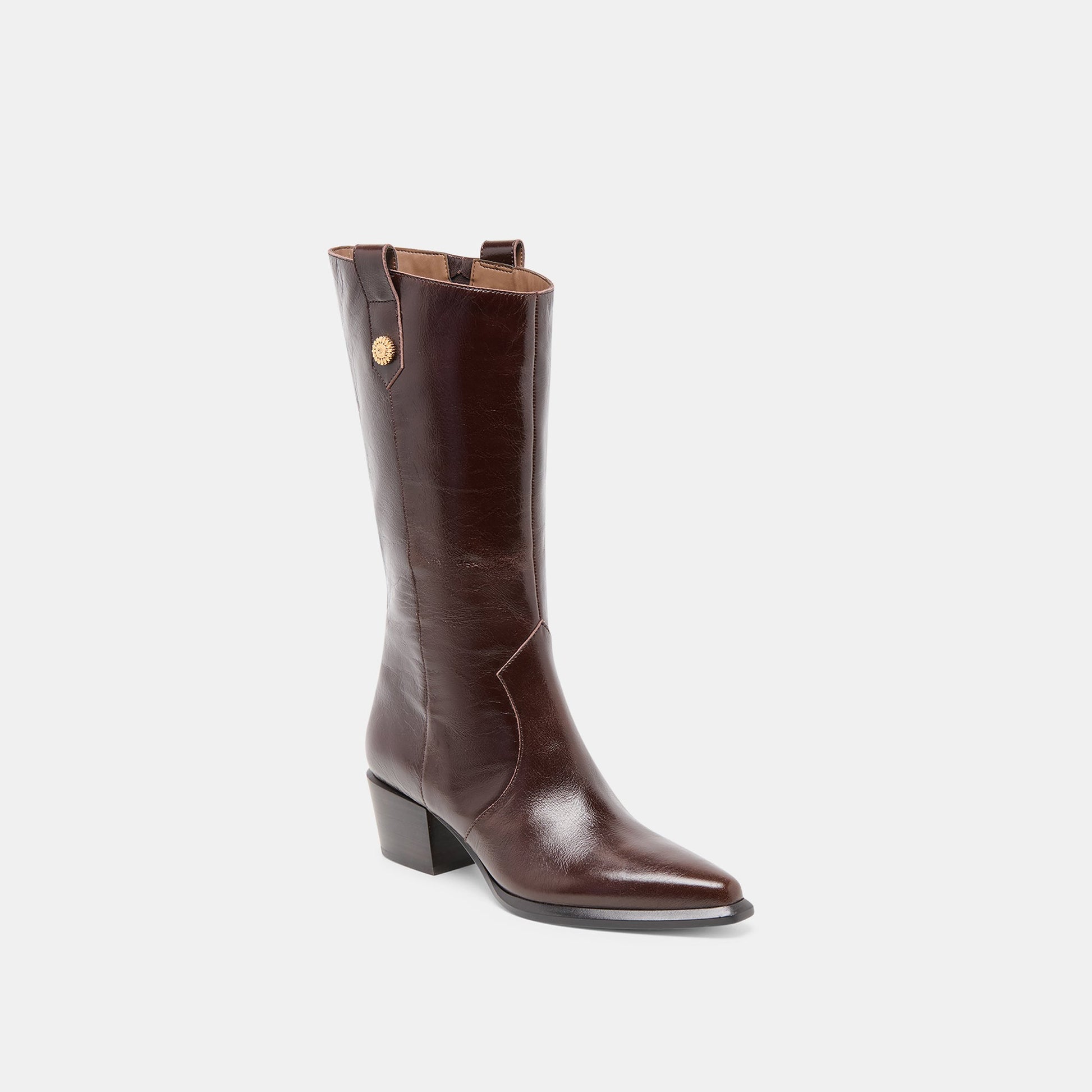 Vern Chocolate Leather Wide Calf Boots