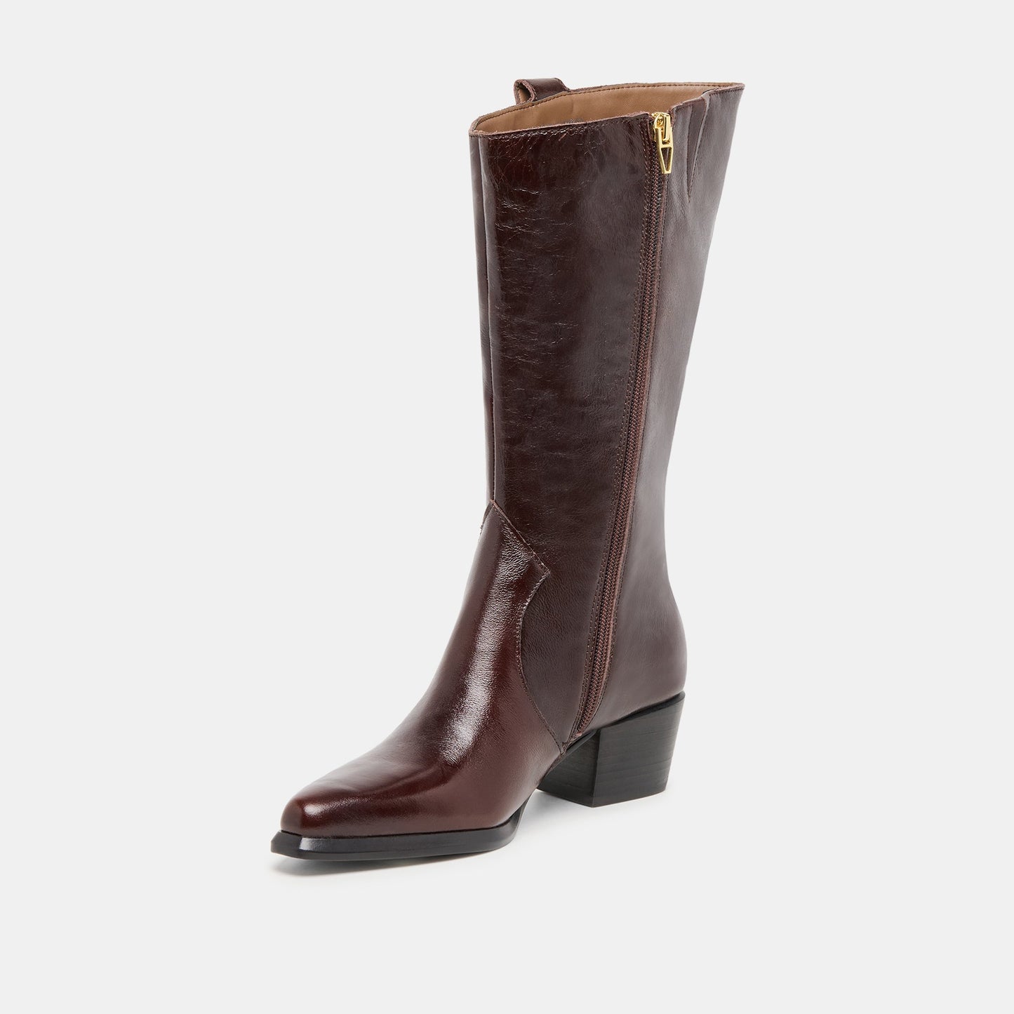 Vern Chocolate Leather Wide Calf Boots
