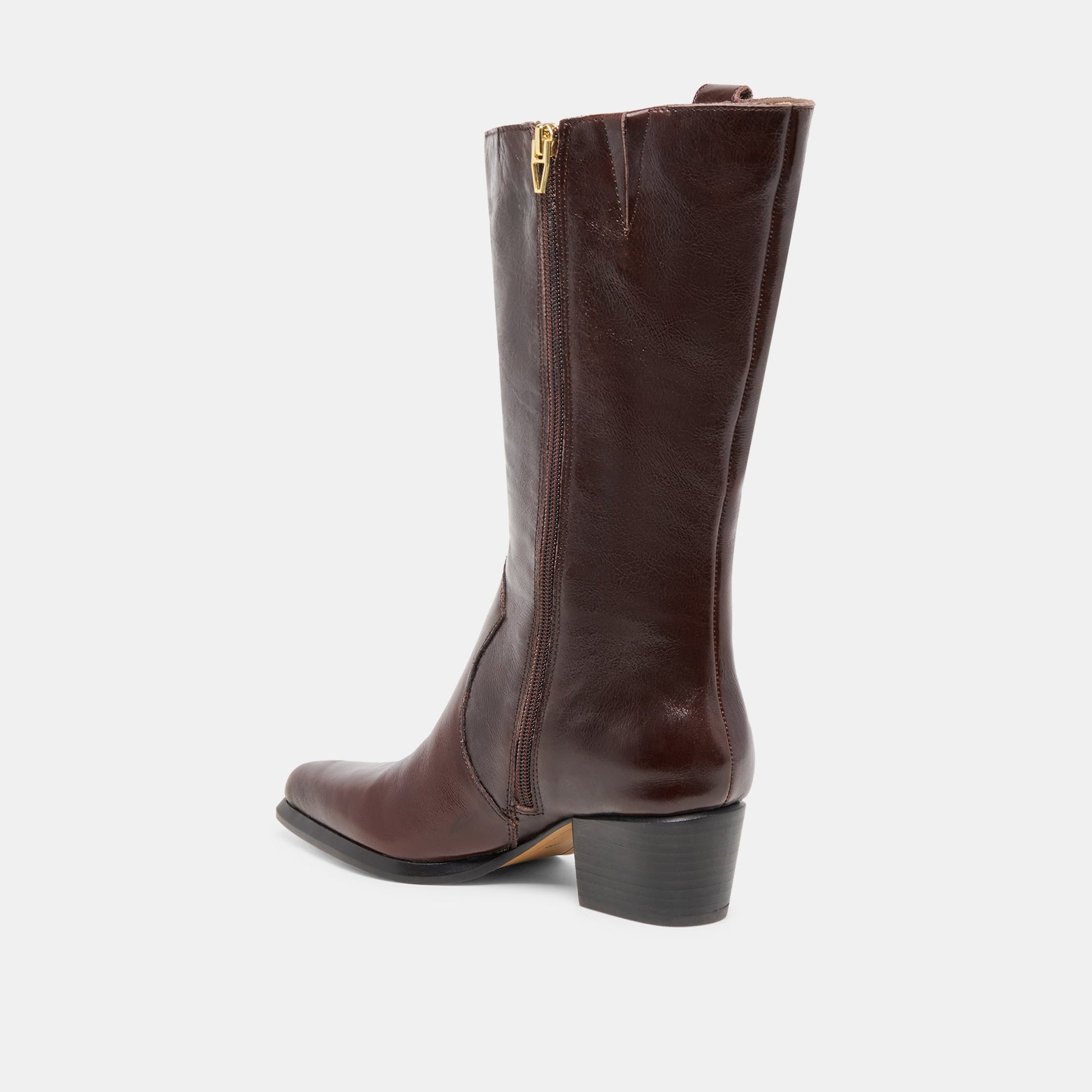 Vern Chocolate Leather Wide Calf Boots