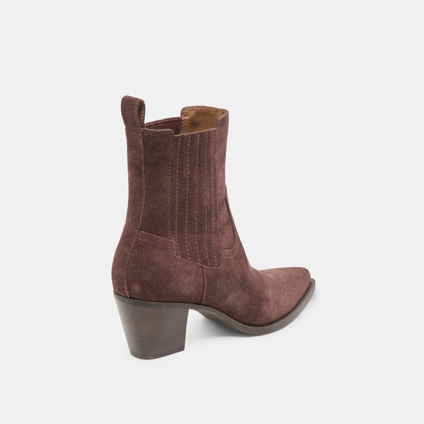 Slim Mahogany Suede Booties