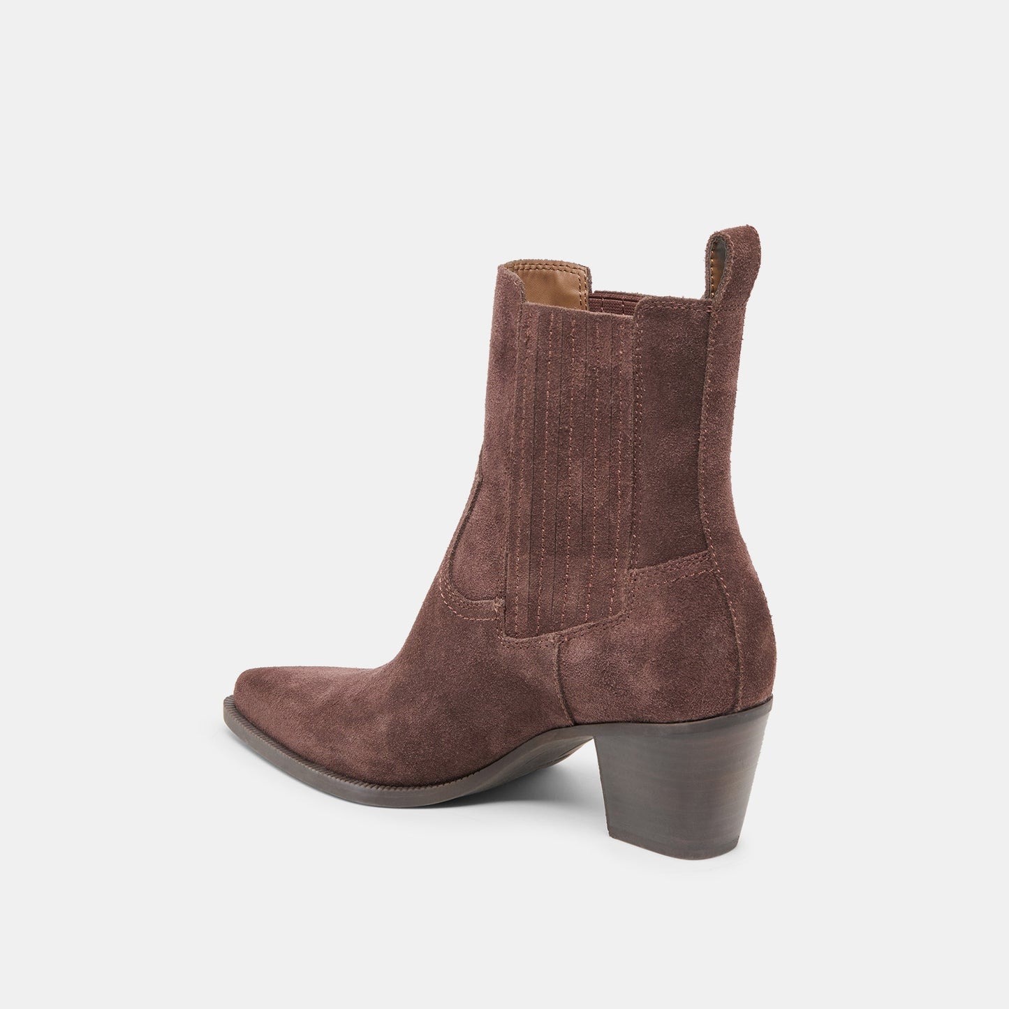 Slim Mahogany Suede Booties
