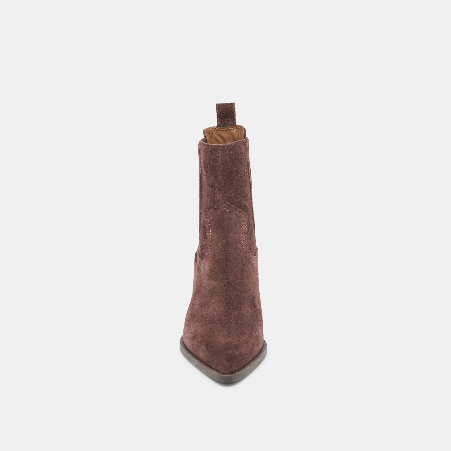 Slim Mahogany Suede Booties
