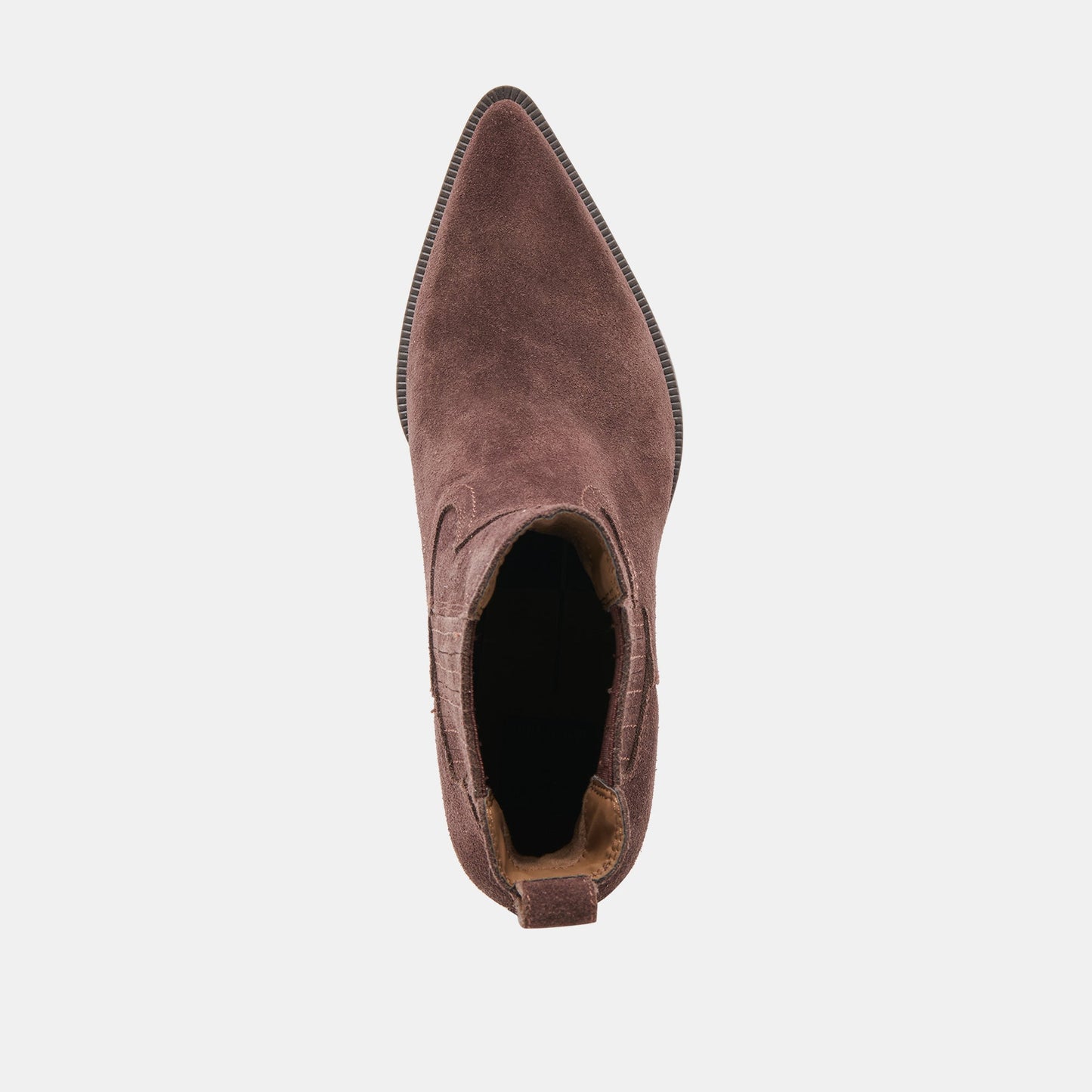 Slim Mahogany Suede Booties
