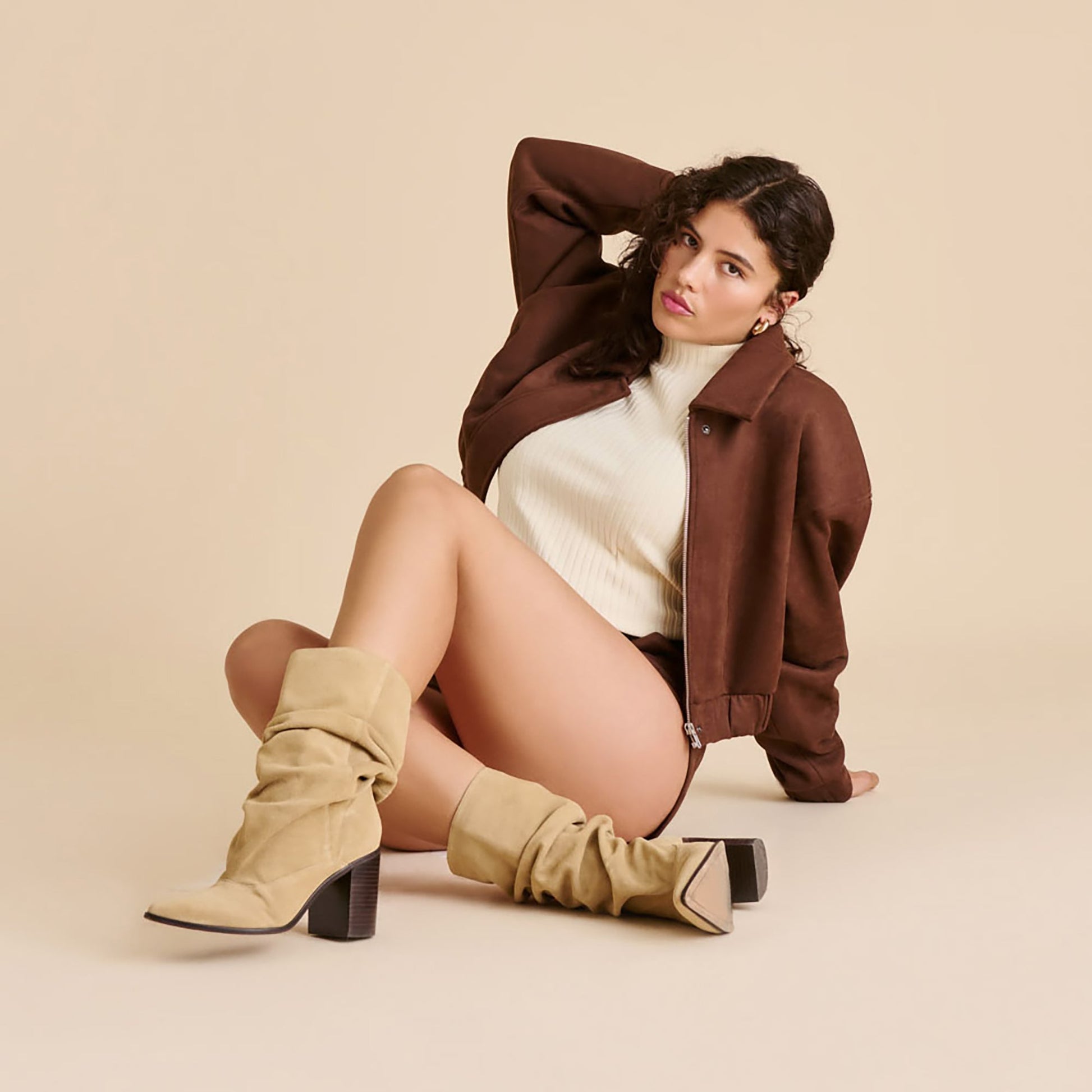 Talina Dk Taupe Suede Boots