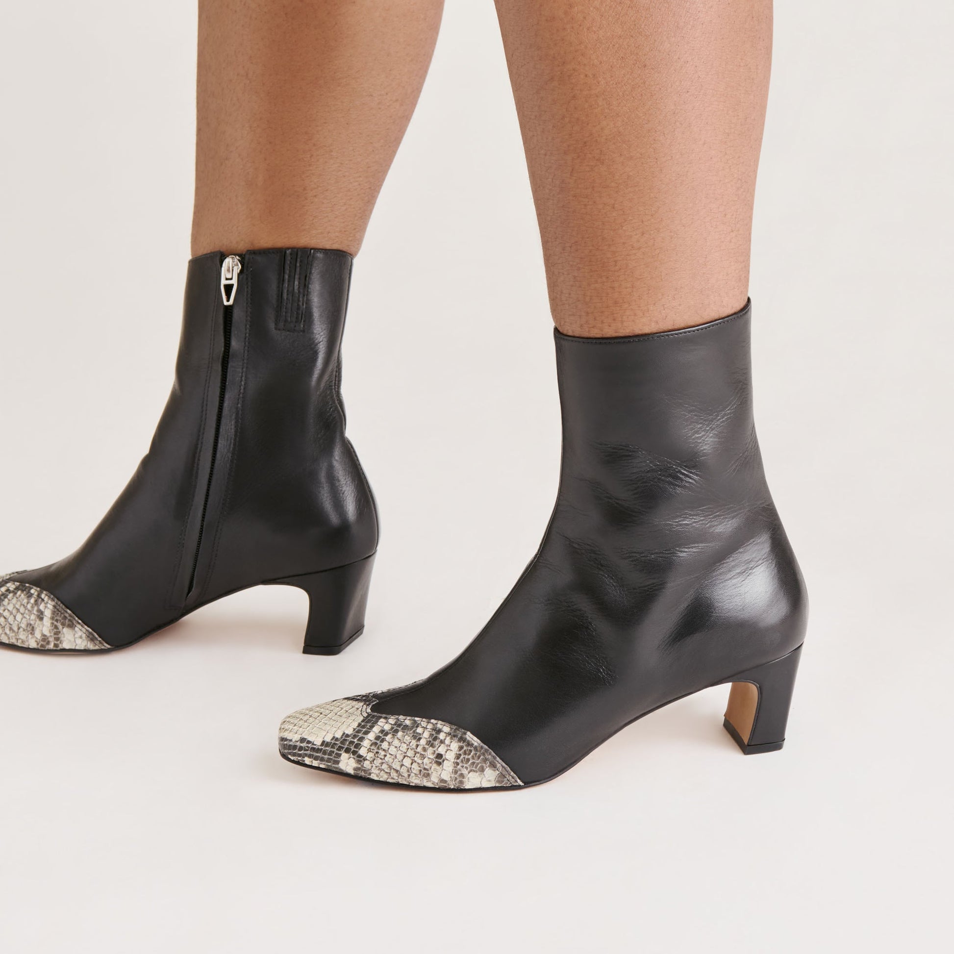 Anika Black Multi Leather Boots