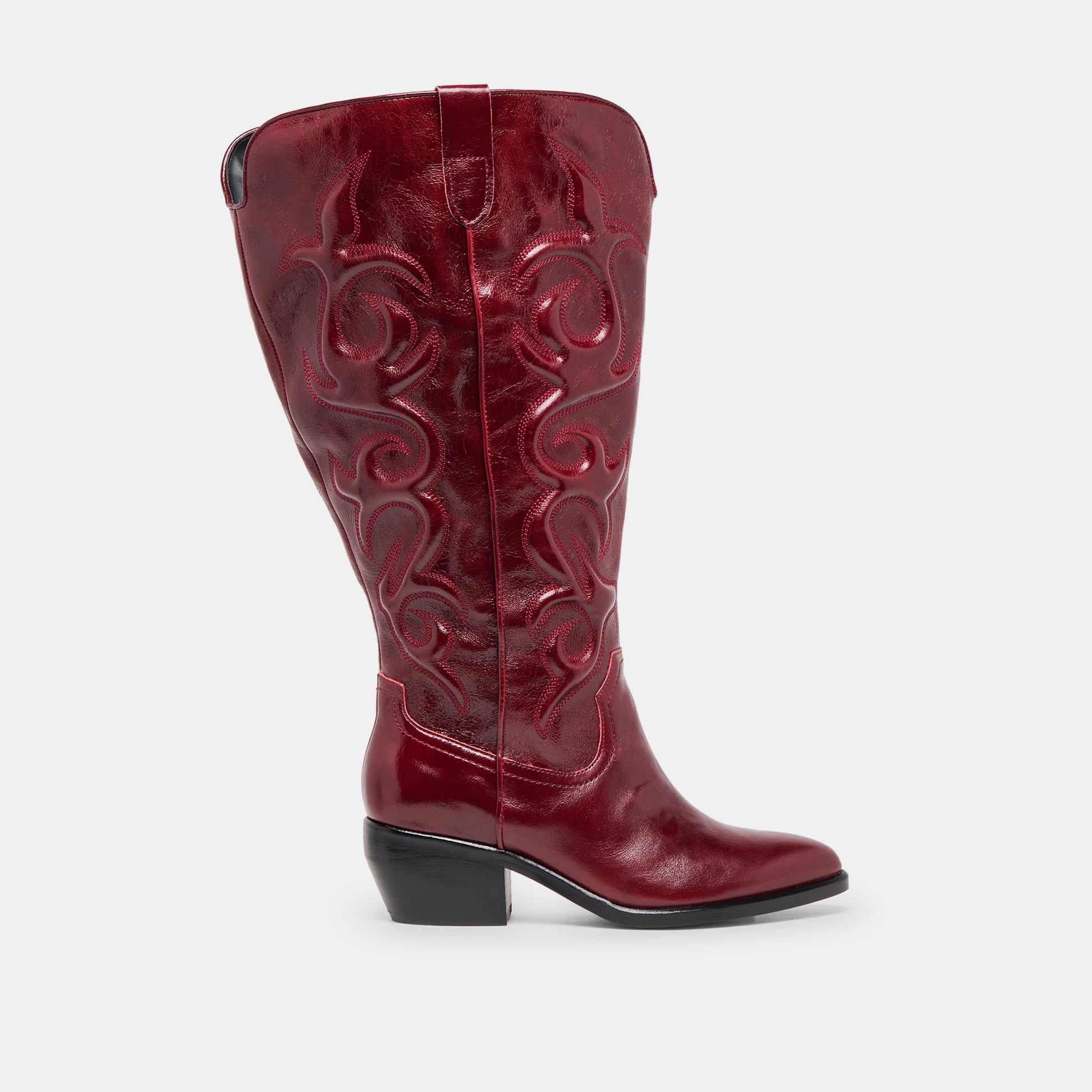 Mirla Oxblood Leather Extra Wide Calf Boots