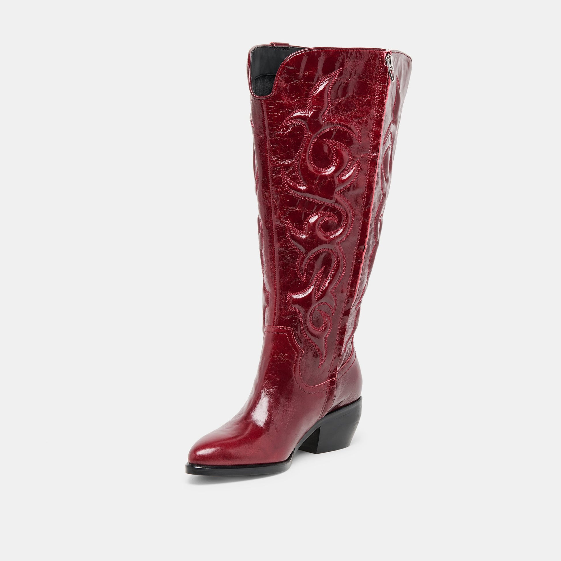Mirla Oxblood Leather Extra Wide Calf Boots