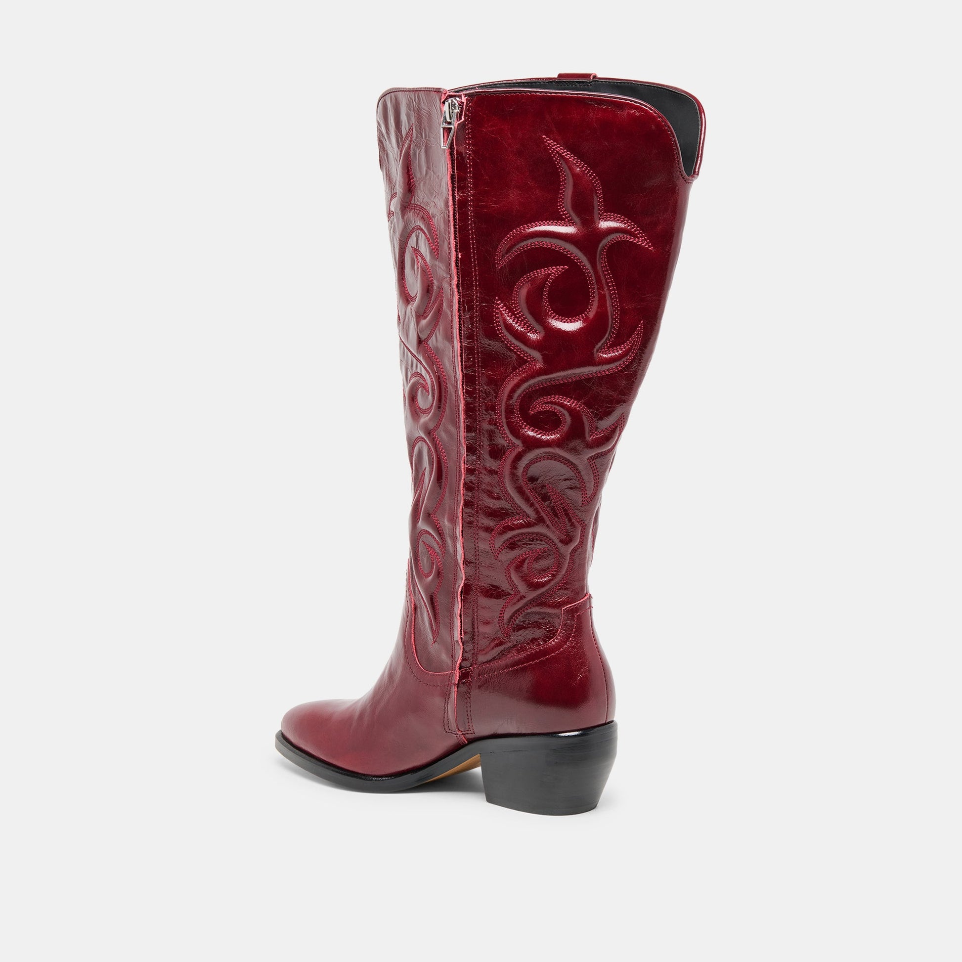 Mirla Oxblood Leather Extra Wide Calf Boots