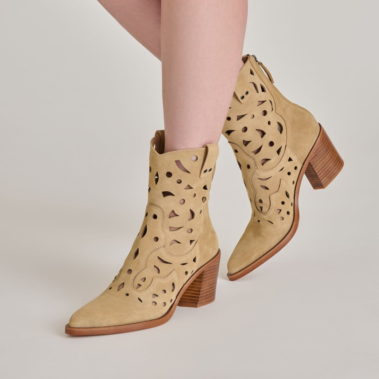Zenobi Dk Taupe Suede Booties