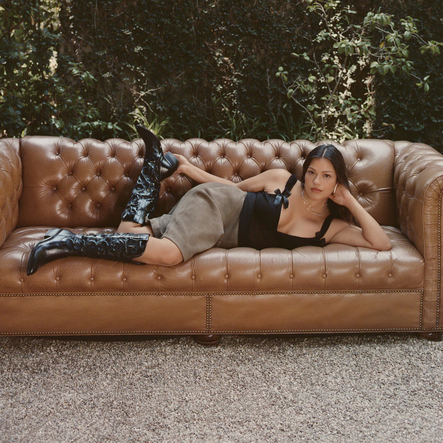 Mirla Black Leather Boots