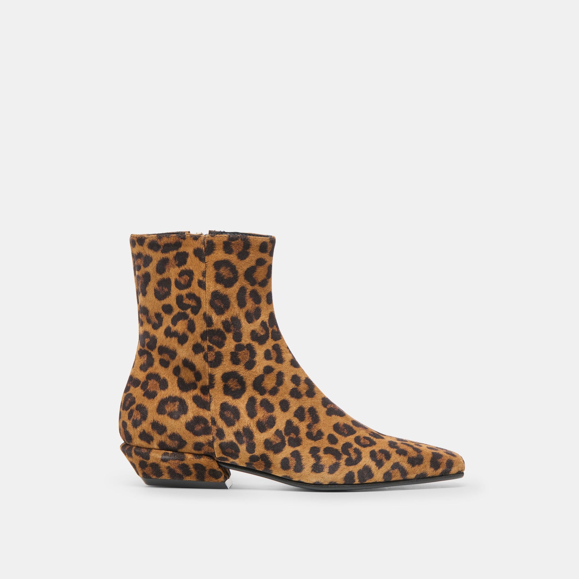 Joanie Leopard Printed Suede Booties