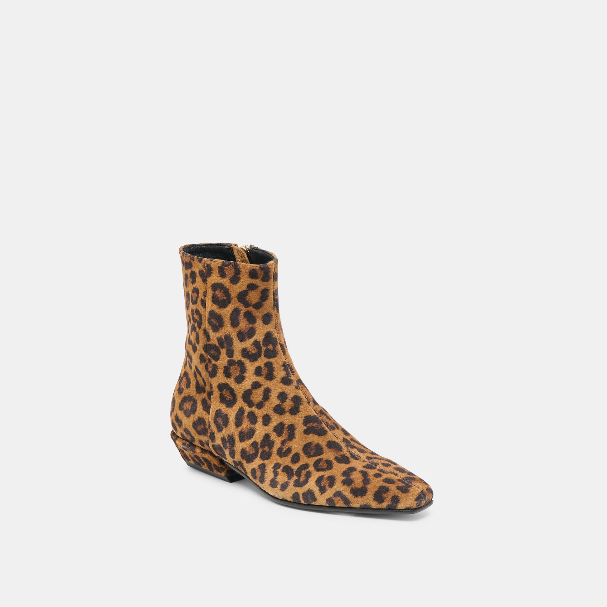 Joanie Leopard Printed Suede Booties