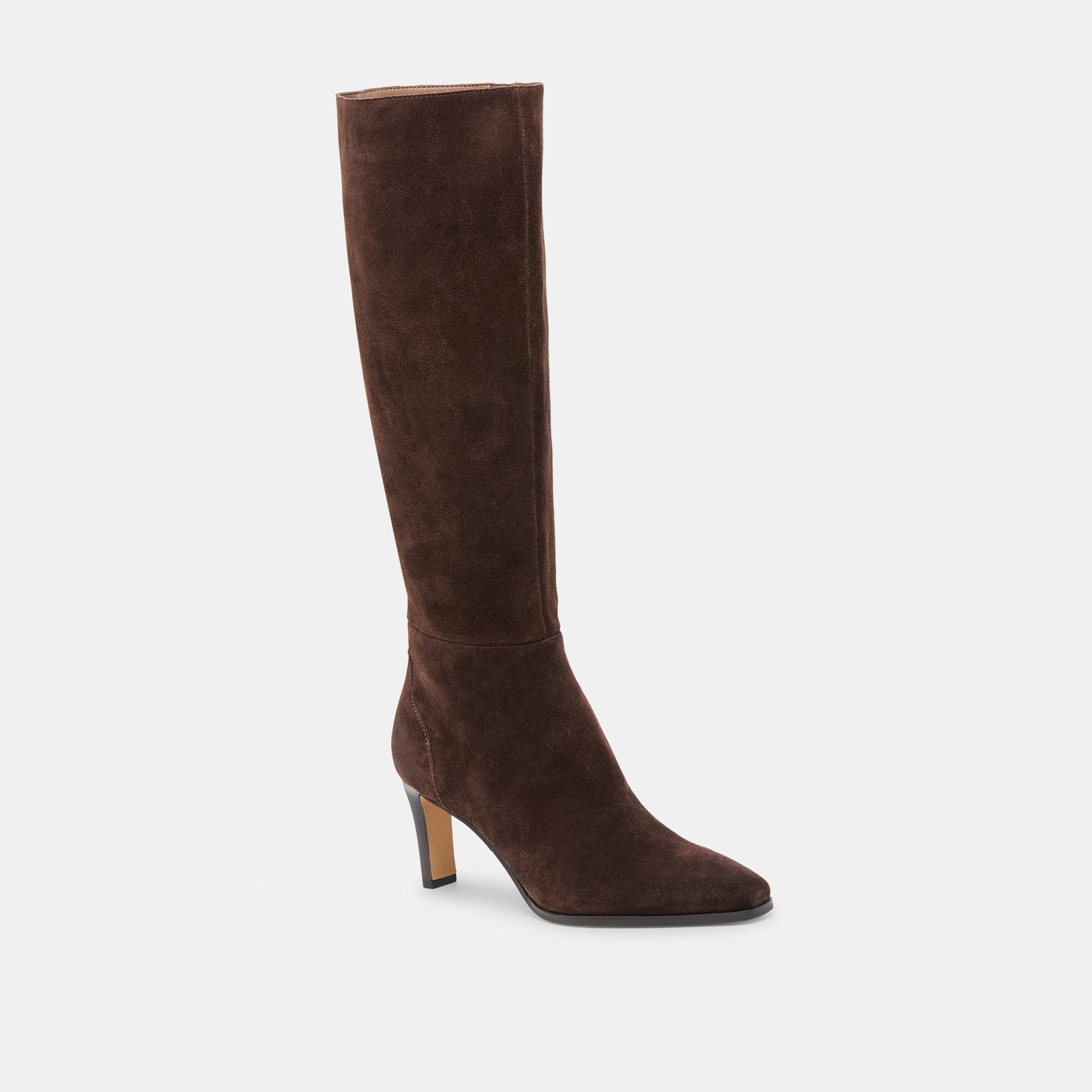 Emmi Dk Brown Suede Wide Calf Boots