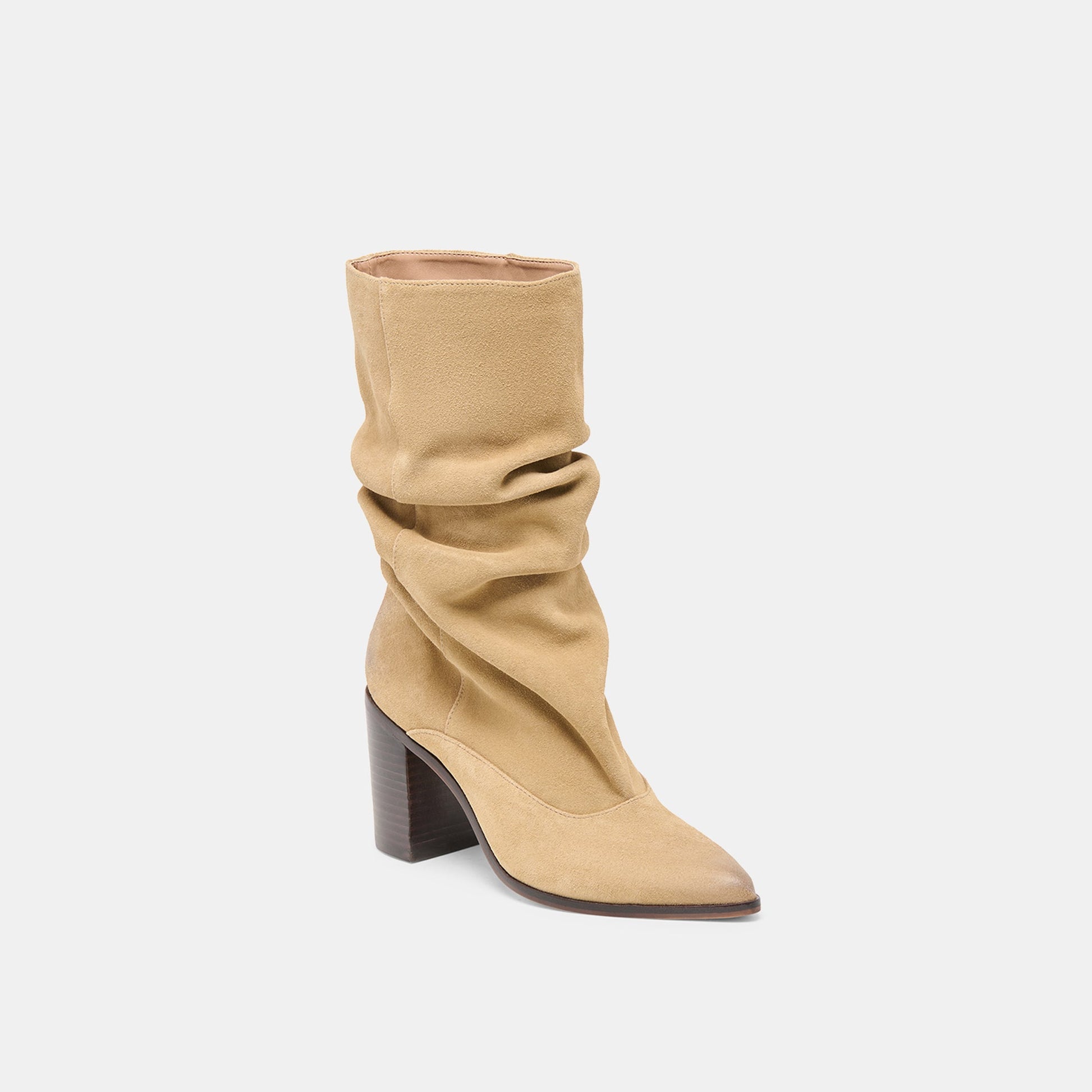 Talina Dk Taupe Suede Wide Calf Boots