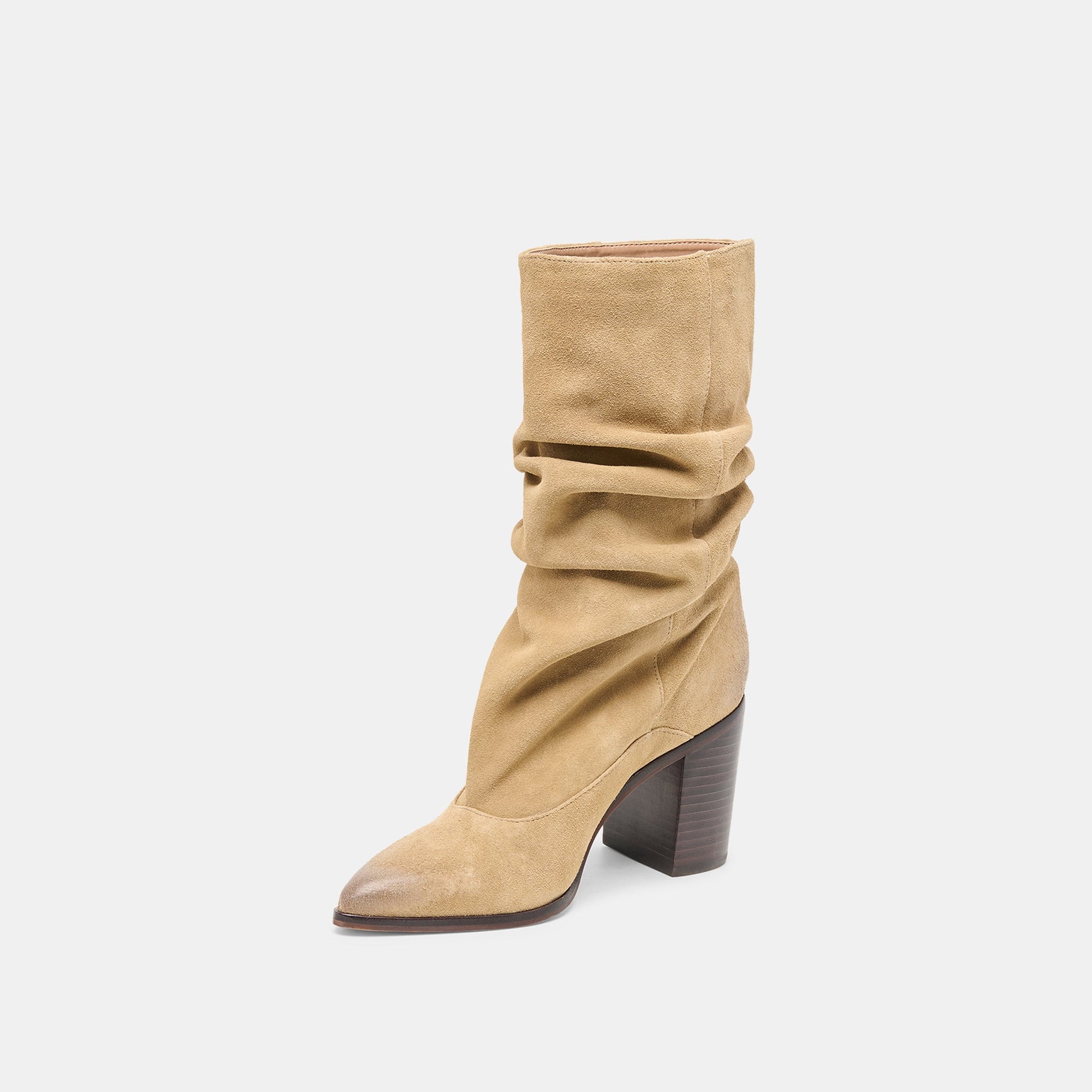Talina Dk Taupe Suede Wide Calf Boots