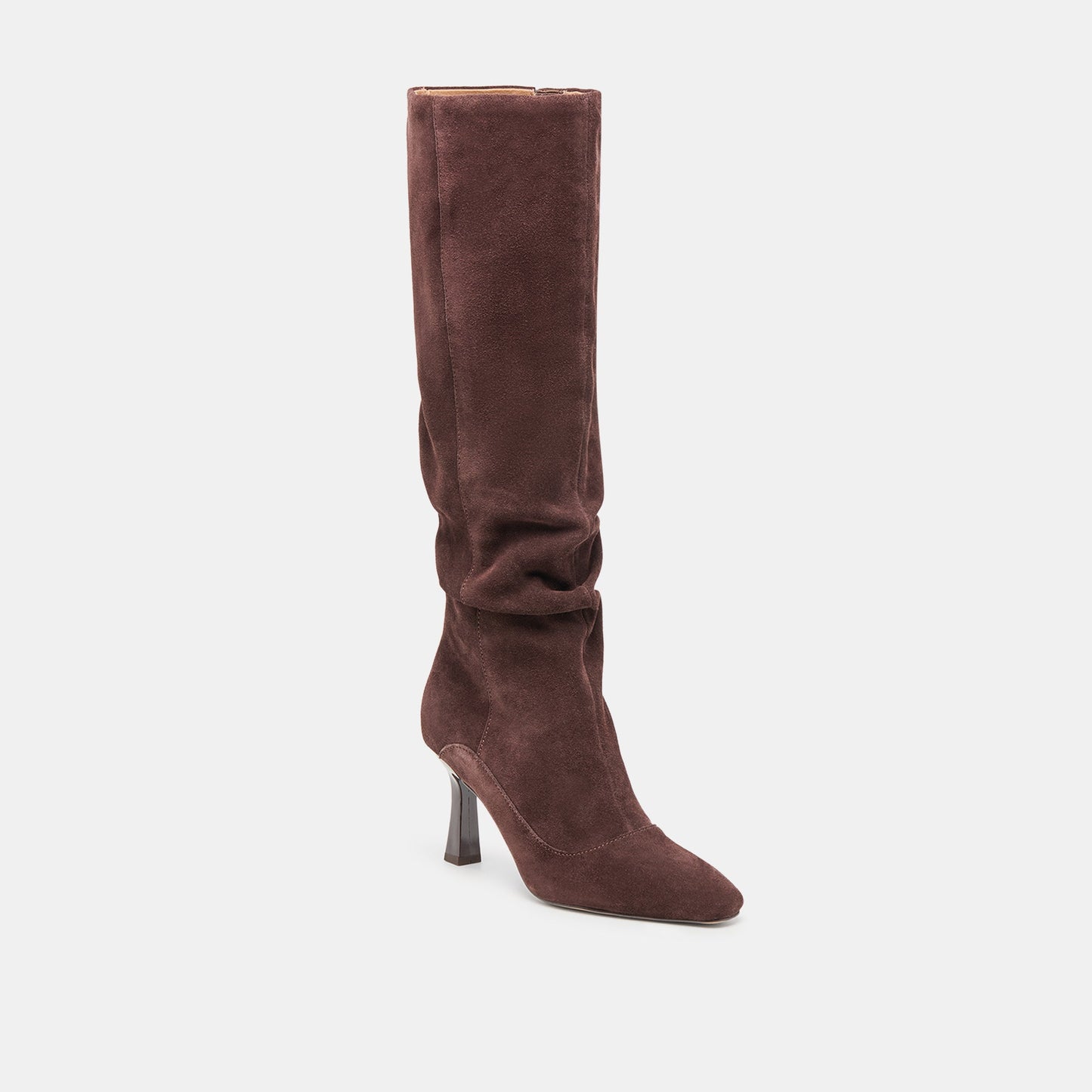 Lousa Mahogany Suede Wide Calf Boots