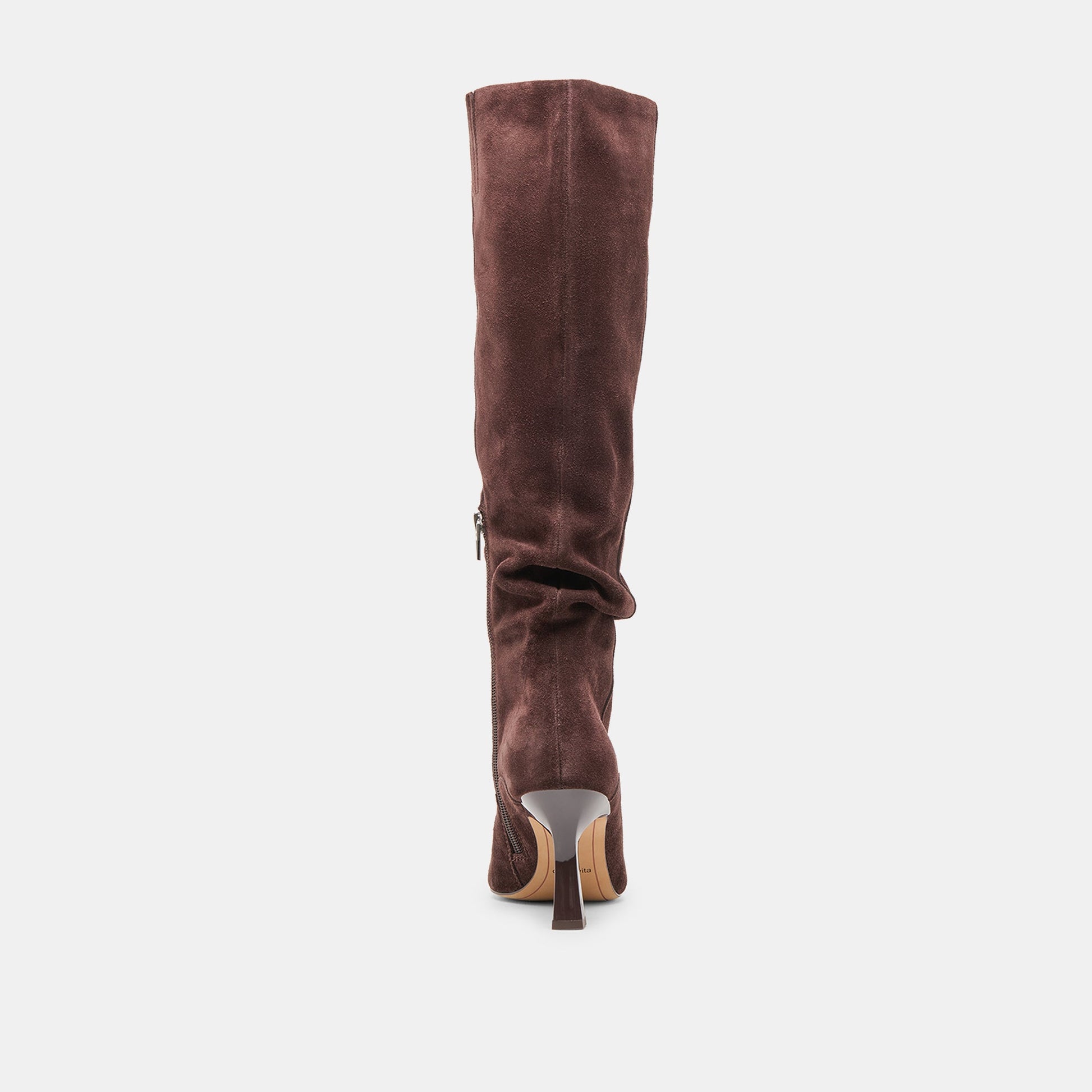 Lousa Mahogany Suede Wide Calf Boots