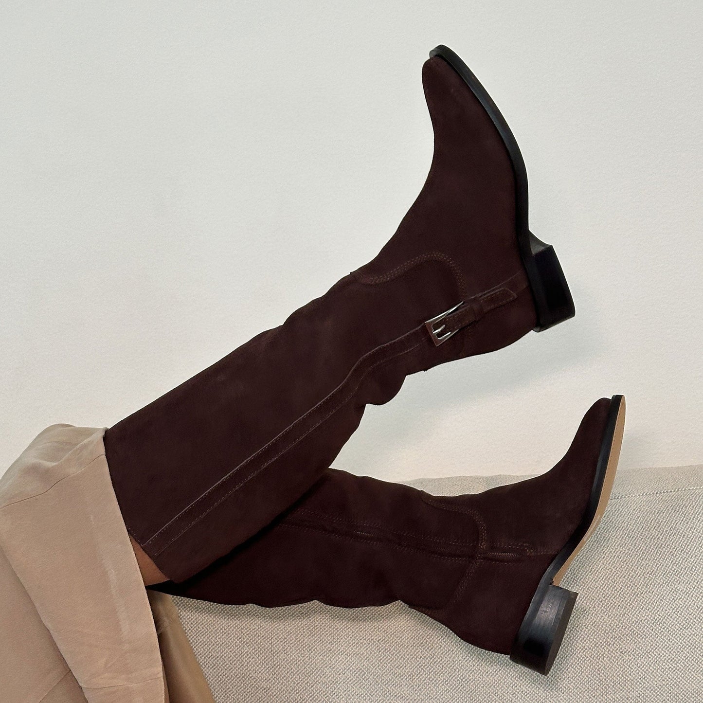 Kilian H2O Waterproof Mahogany Suede Wide Calf Boots