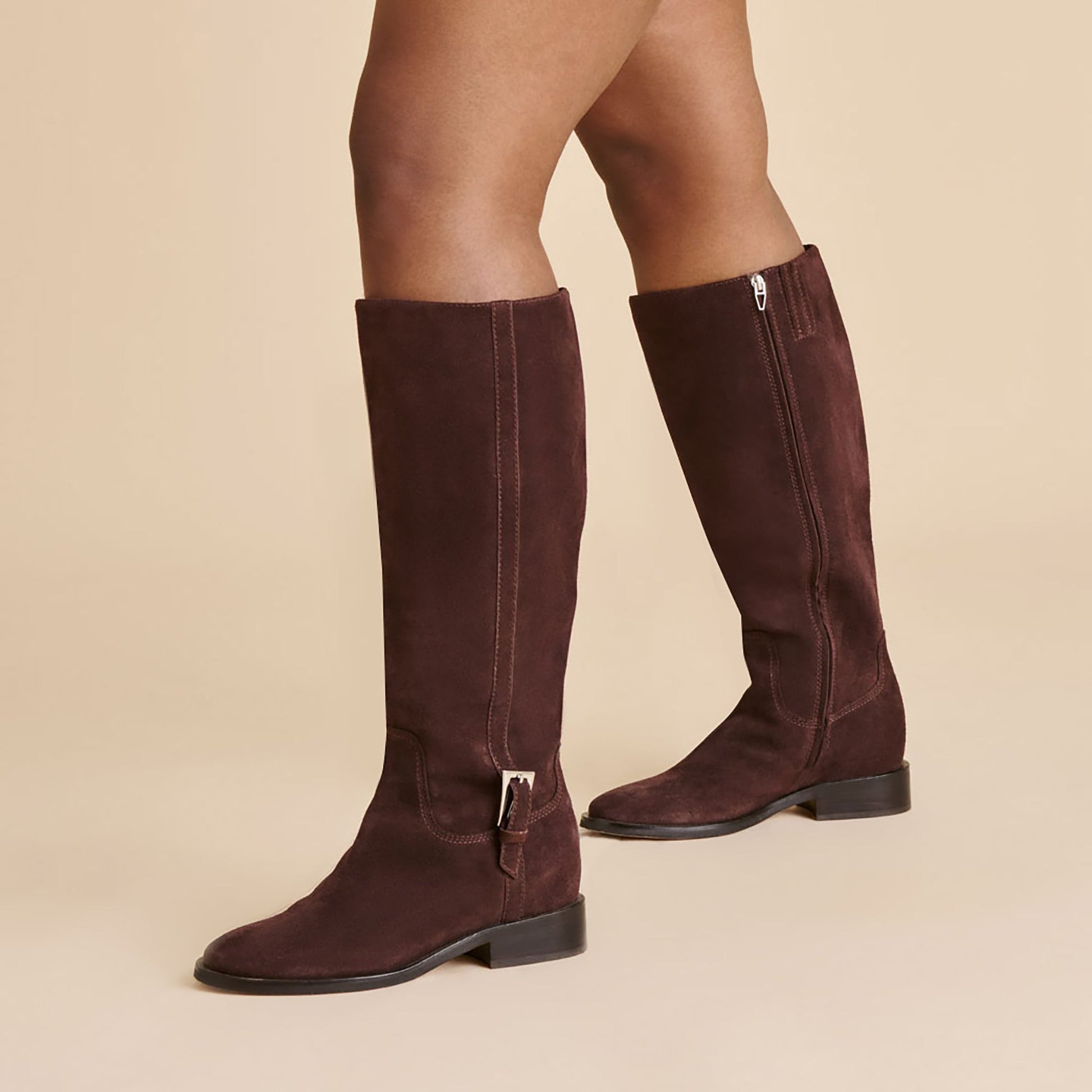 Kilian H2O Waterproof Mahogany Suede Wide Calf Boots