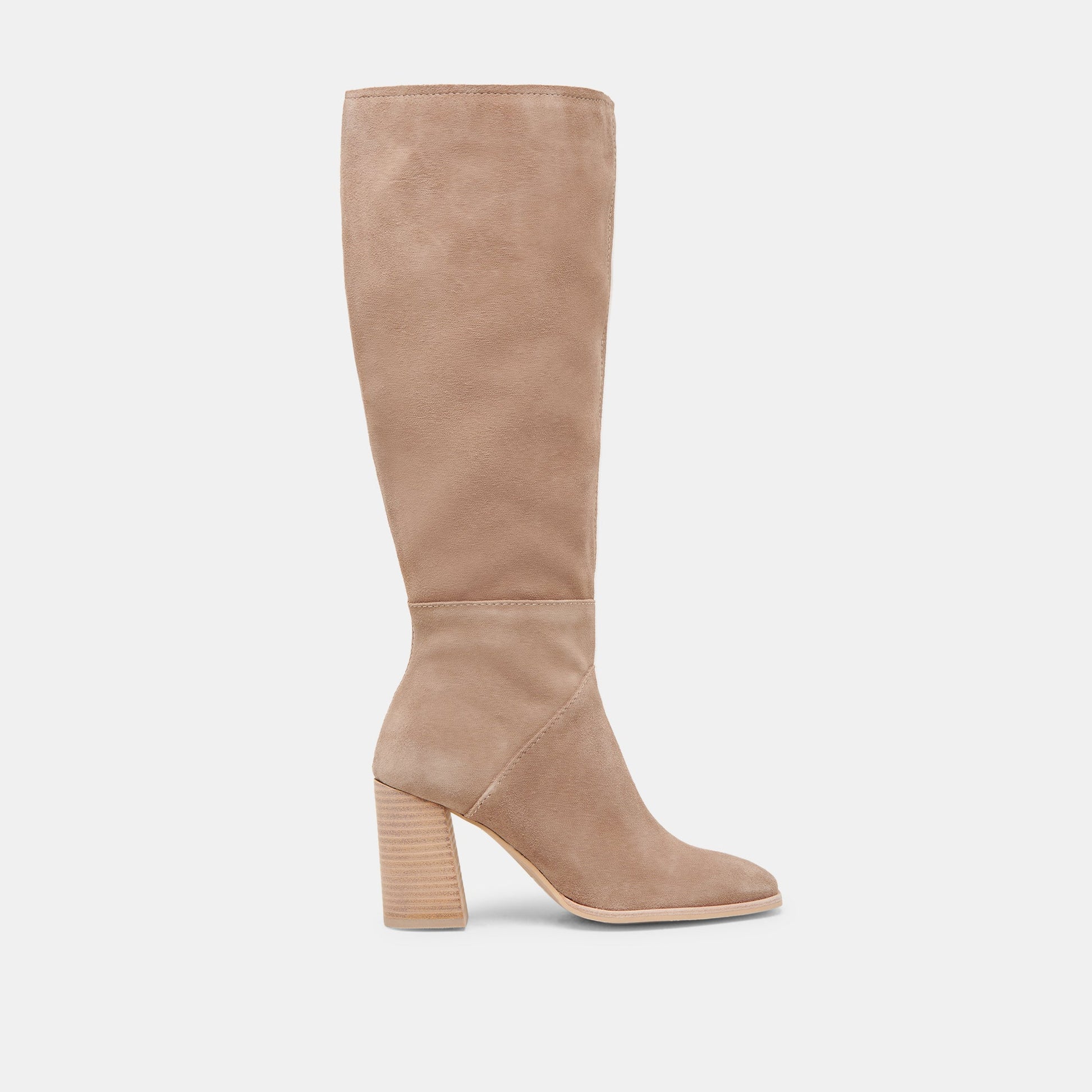 FYNN Wide Calf Boots Truffle Suede | Truffle Suede Knee-High Boots
 – Dolce Vita