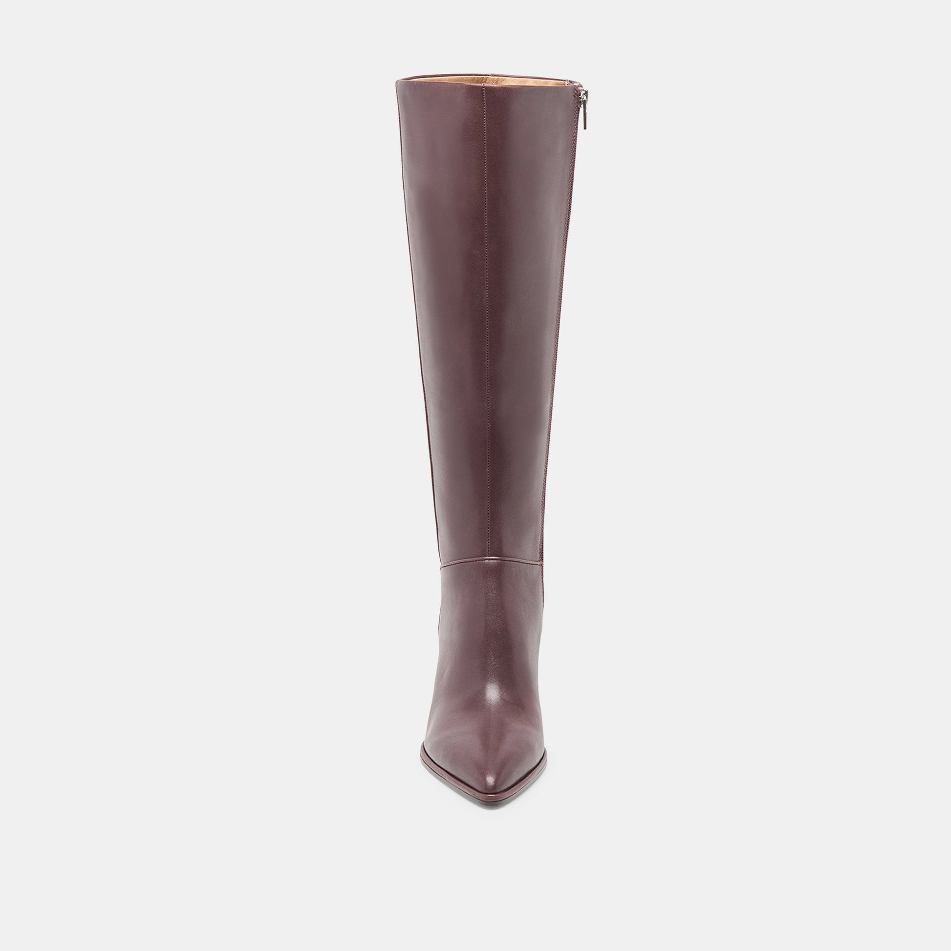 Aldy Mulberry Leather Wide Calf Boots