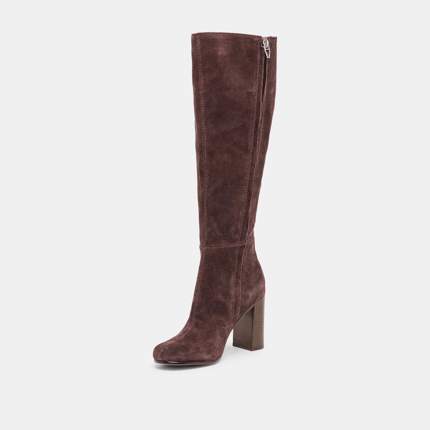 Hudsin Wide Calf Mahogany Suede Boots