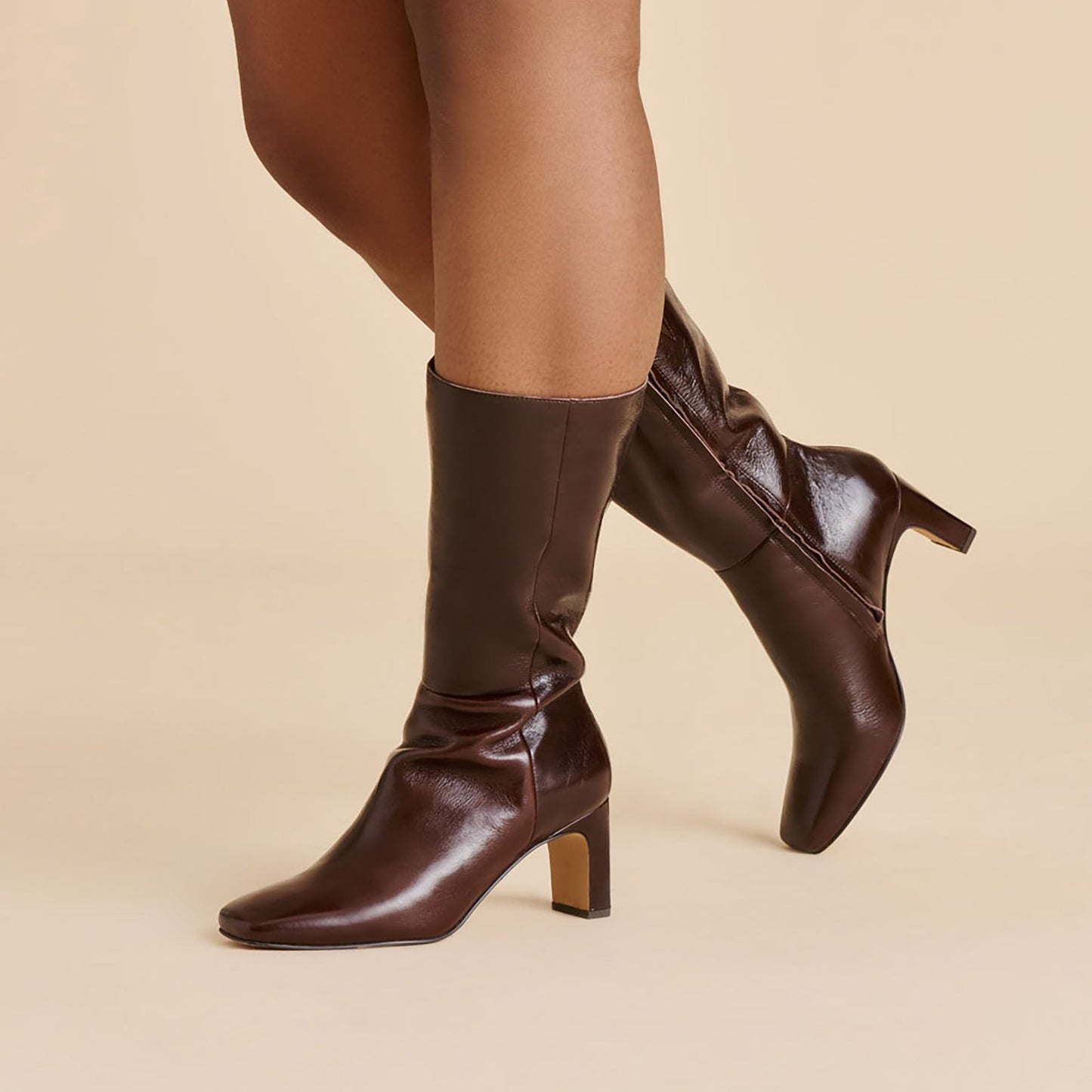 Riggs Wide Calf Chocolate Leather Boots