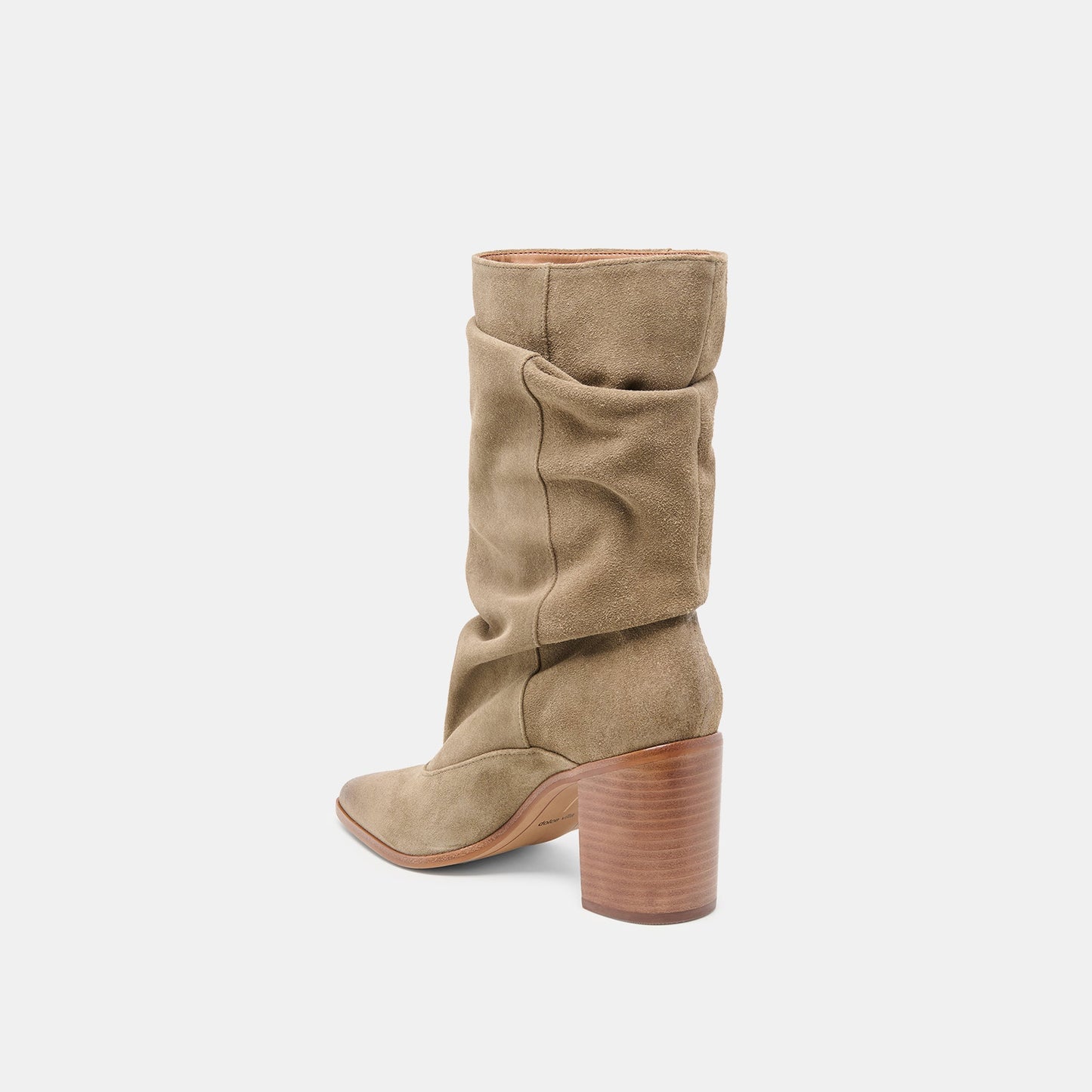 Talina Olive Suede Wide Calf Boots