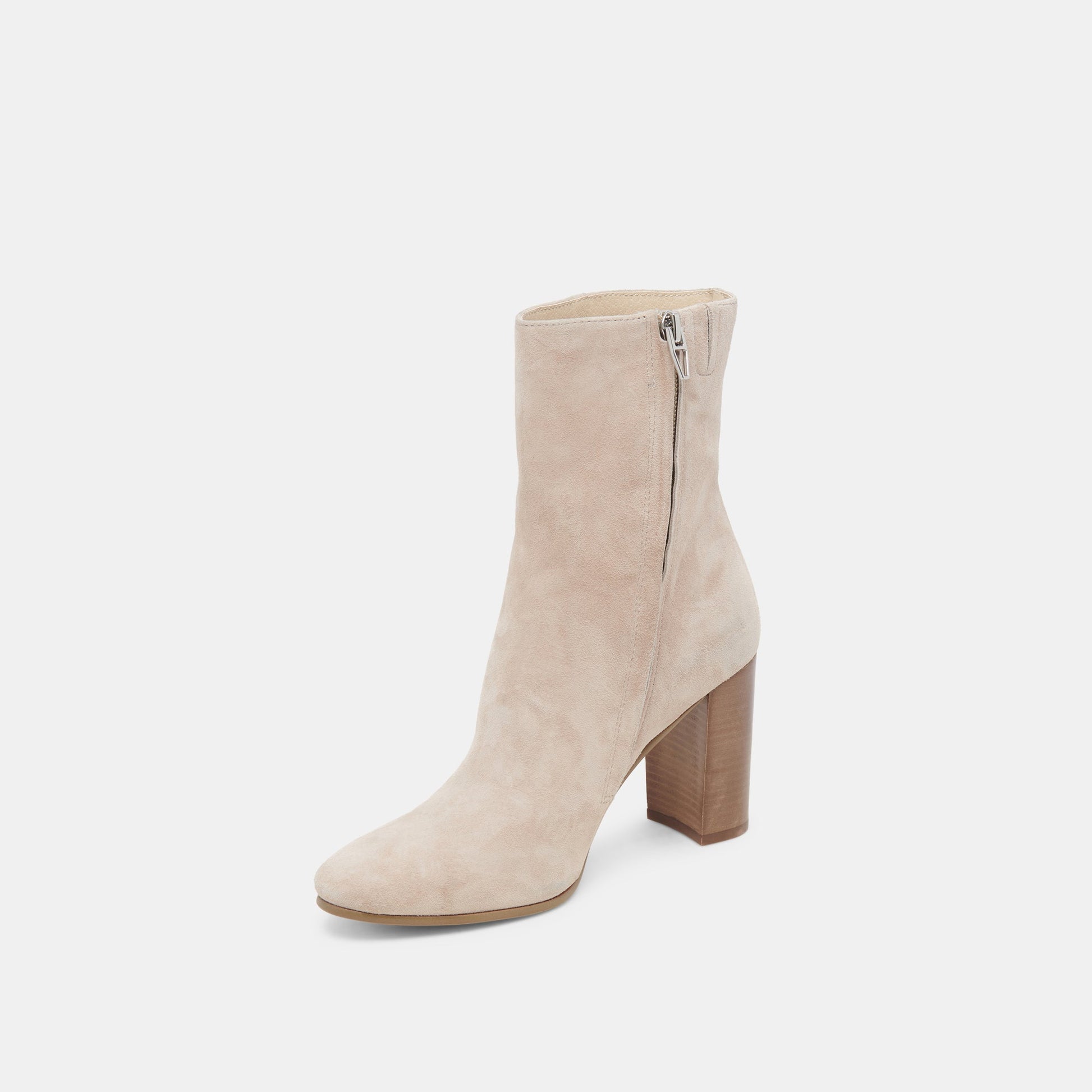 Suzy Wide Taupe Suede Booties
