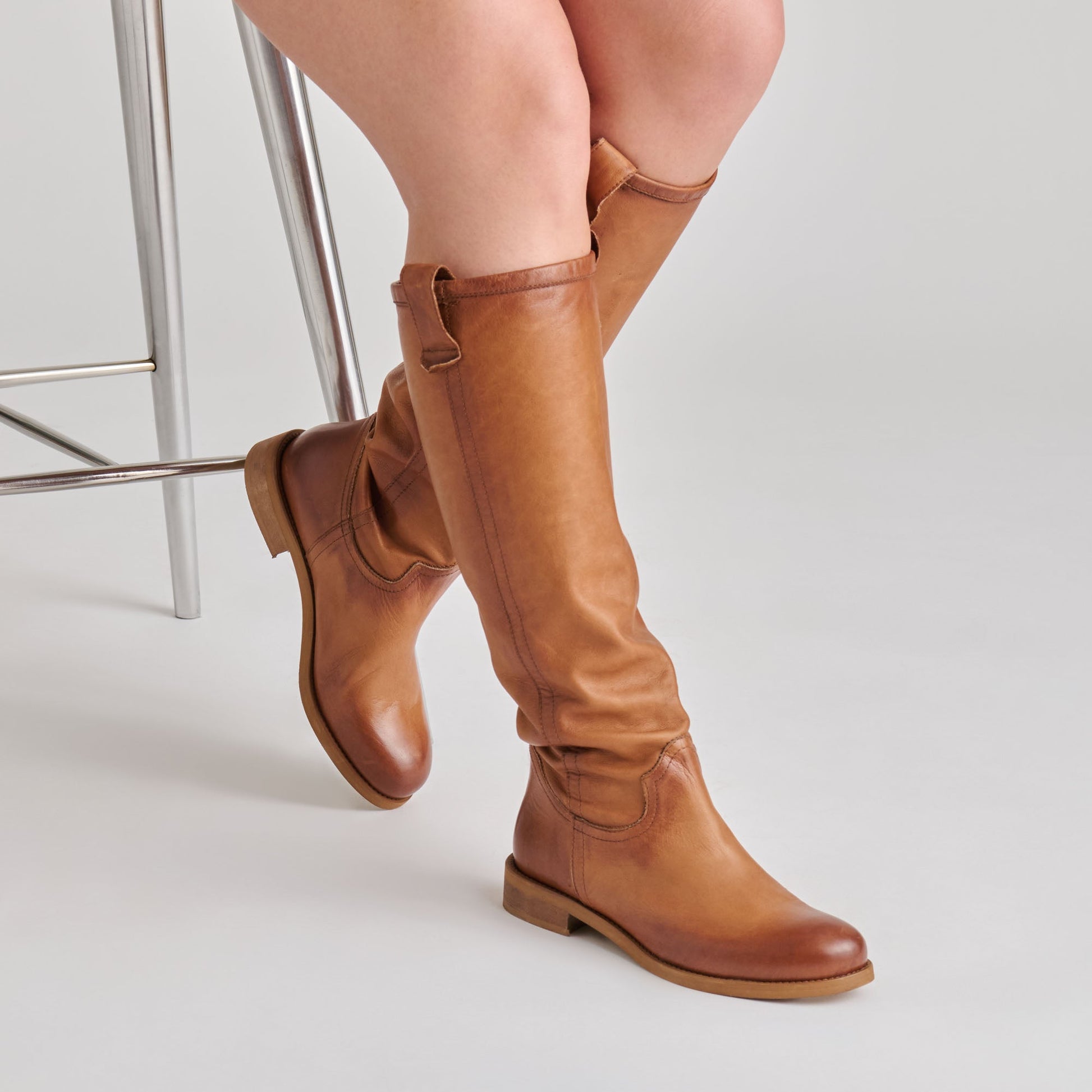 Ramzy Cognac Leather Boots