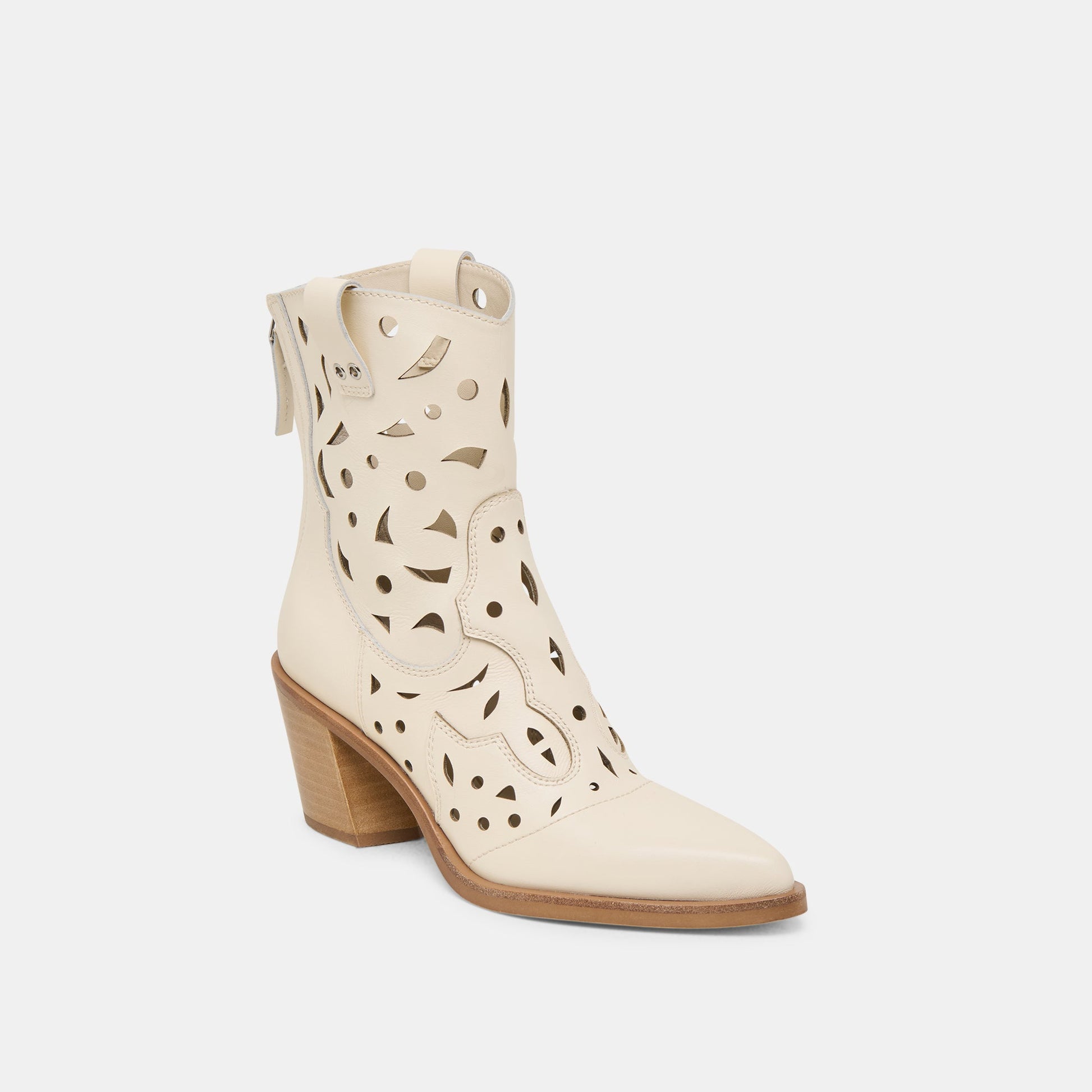 Zenobi Off White Leather Booties