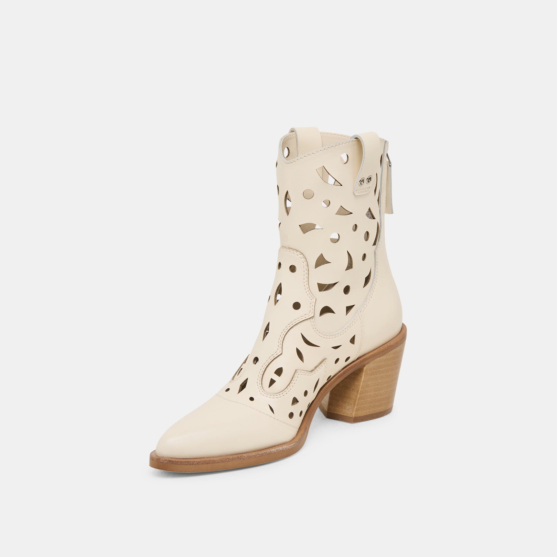 Zenobi Off White Leather Booties