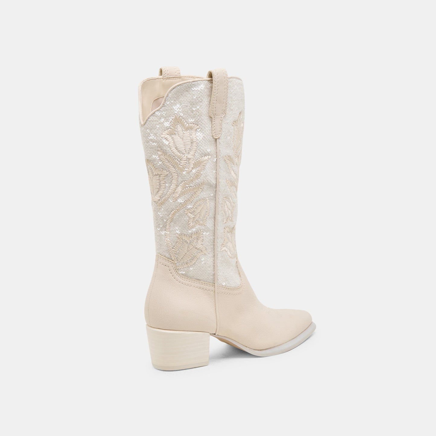 Vorah Pearl Creme Sequin Boots