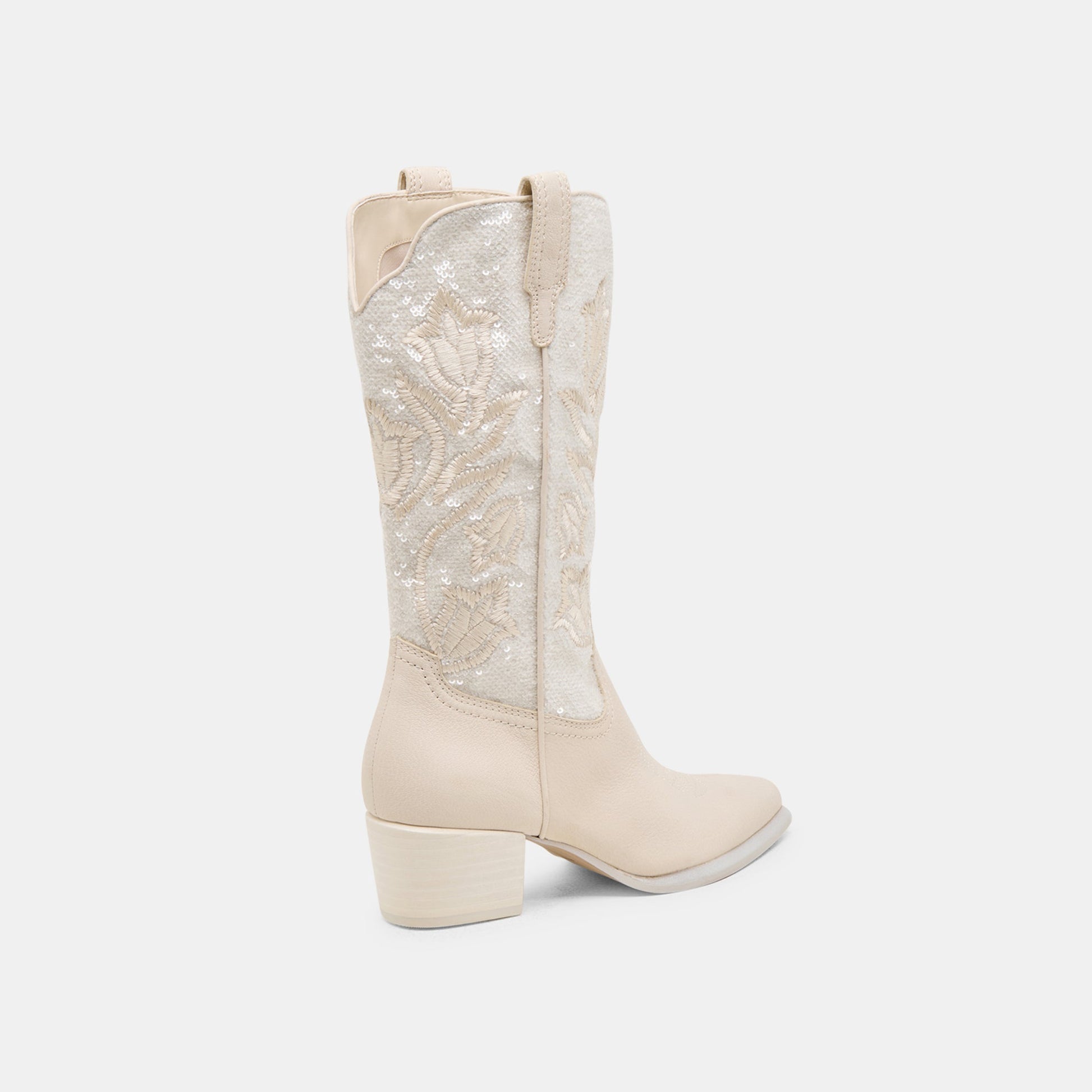 Vorah Pearl Creme Sequin Boots