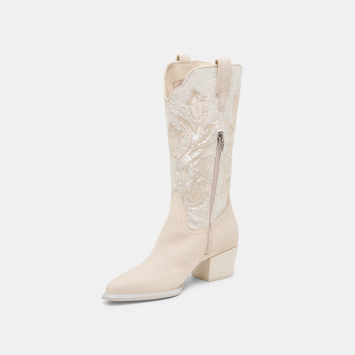 Vorah Pearl Creme Sequin Boots