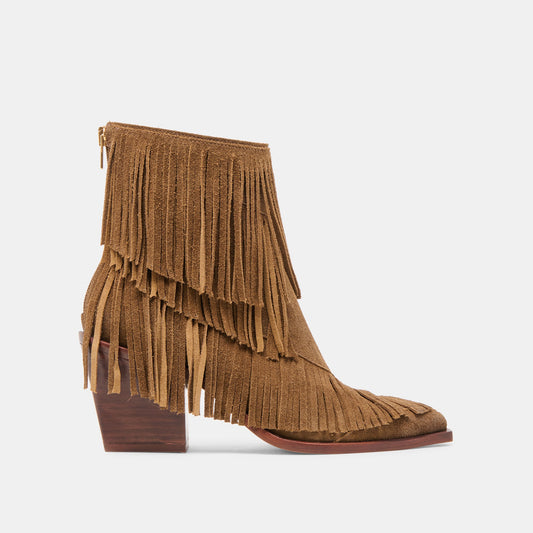Torey Chestnut Suede Booties