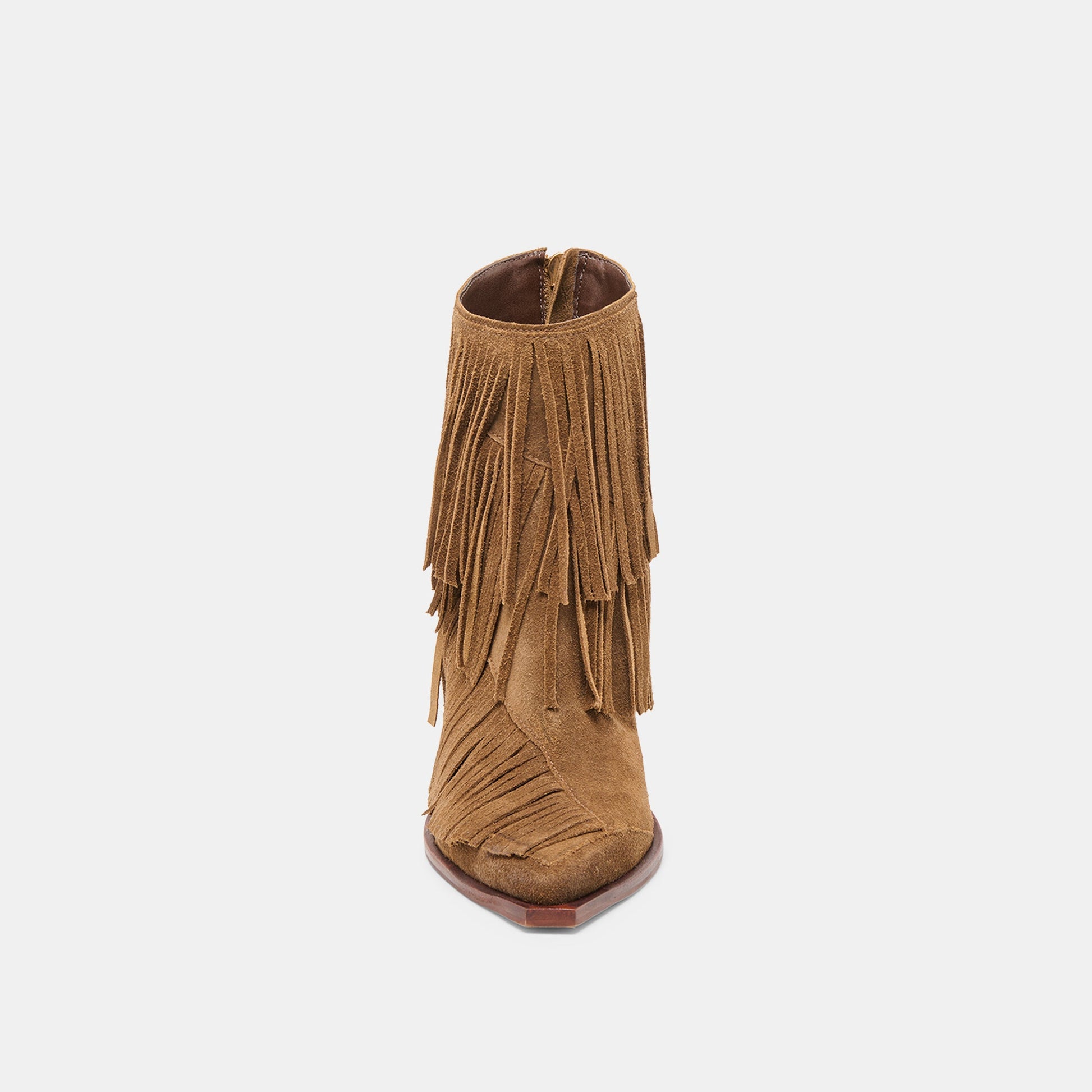 Torey Chestnut Suede Booties