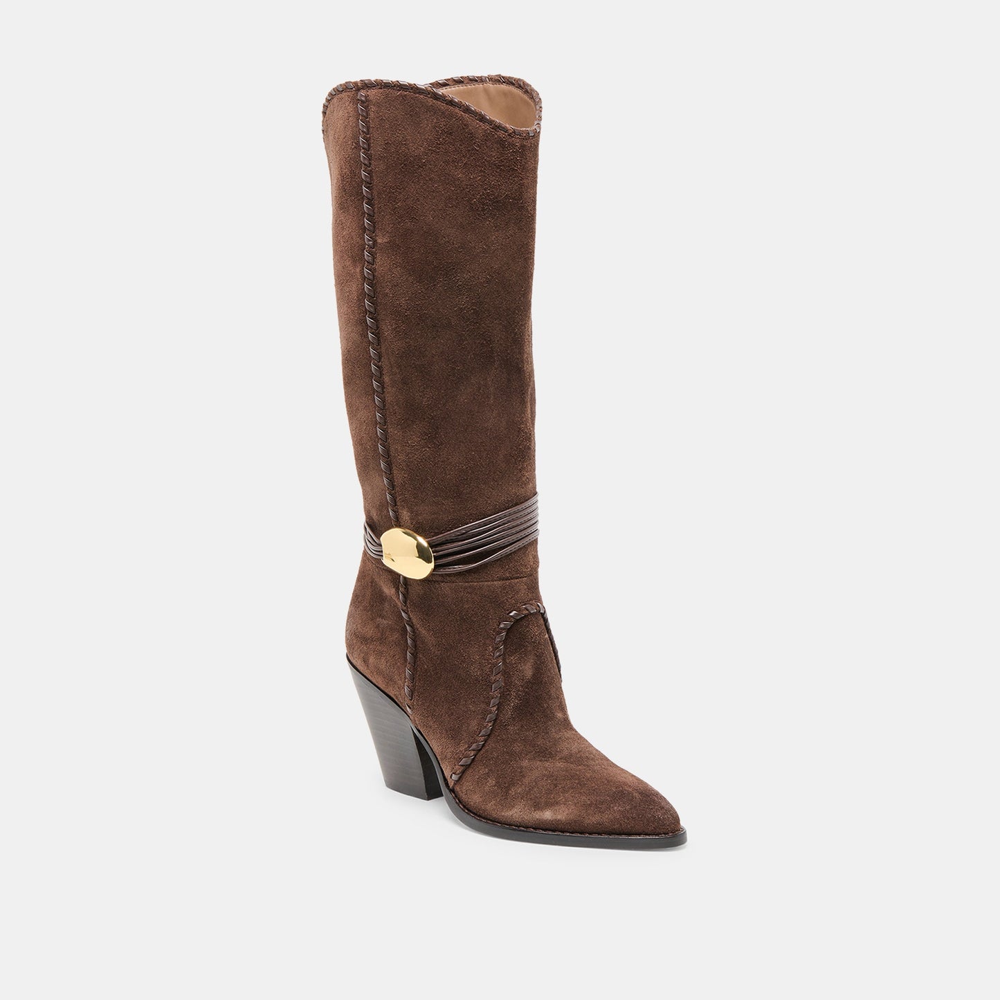 Jody Dk Brown Suede Wide Calf Boots