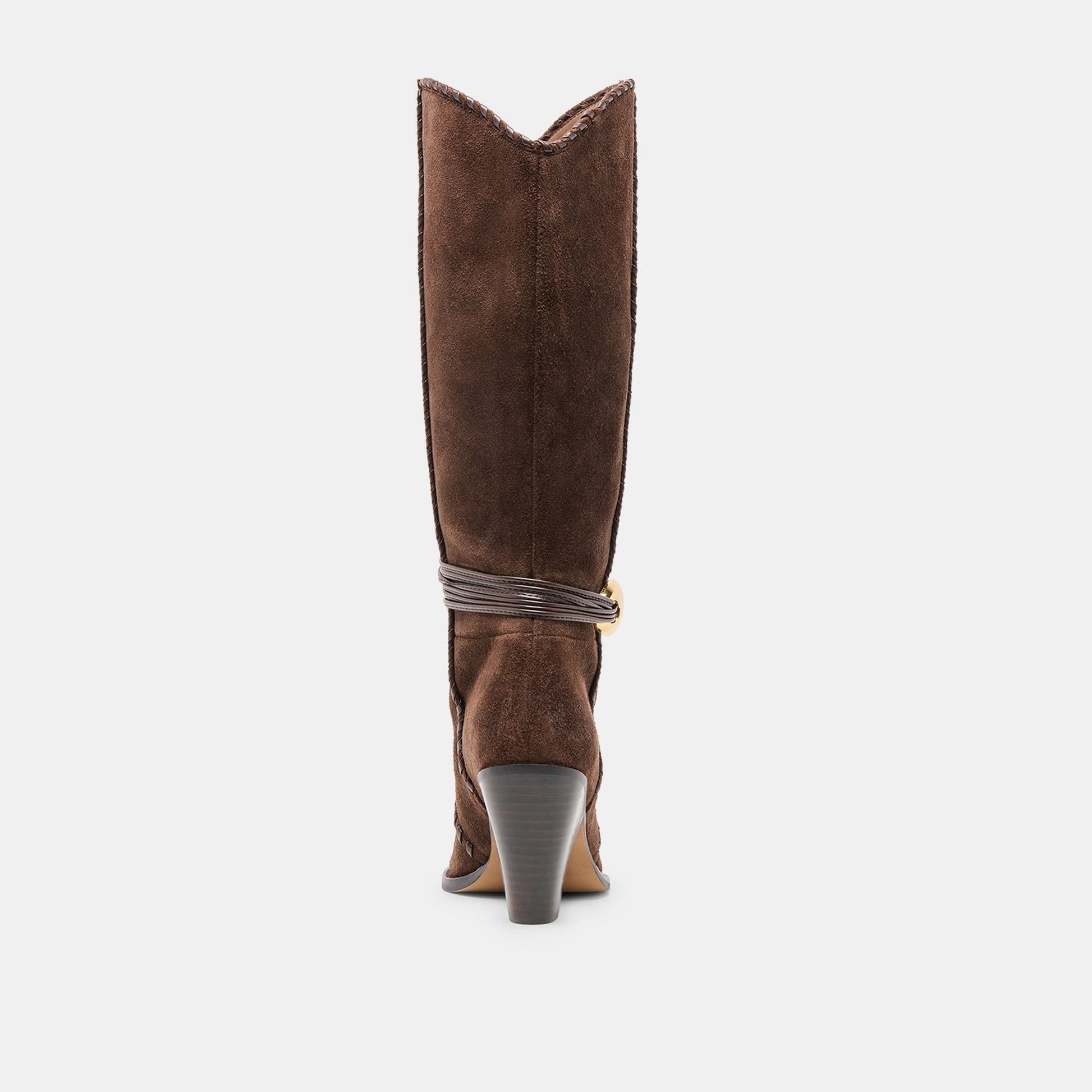Jody Dk Brown Suede Wide Calf Boots