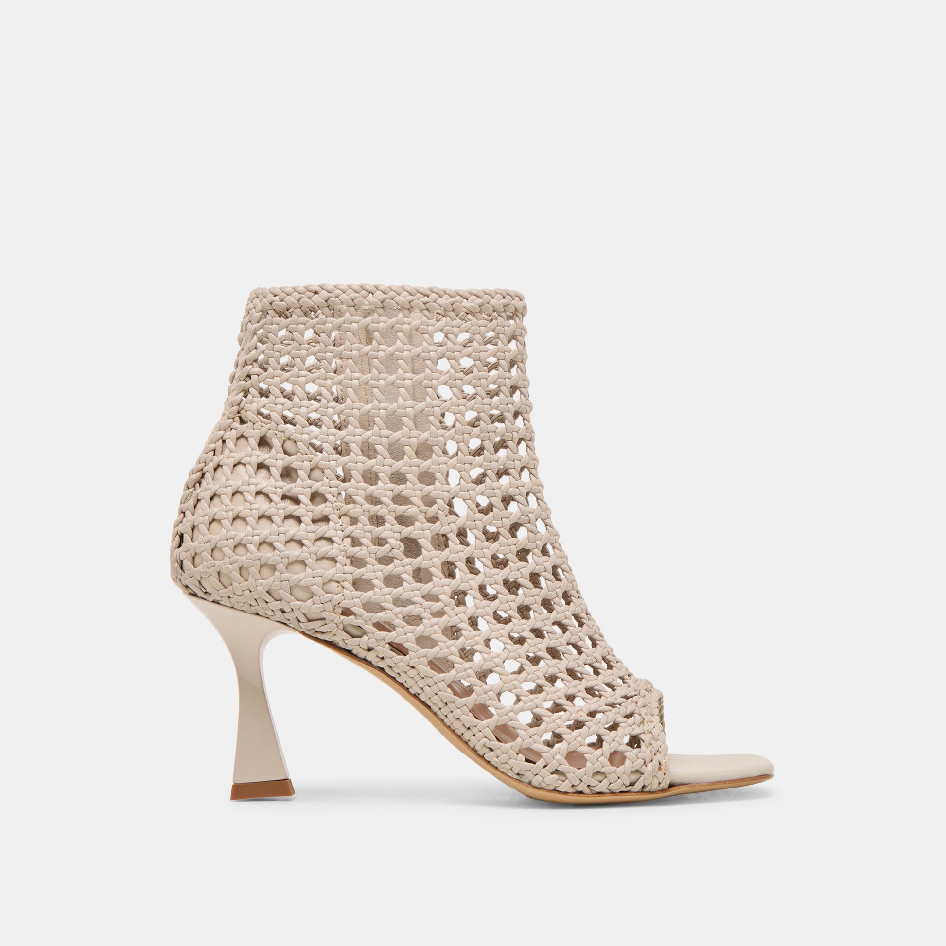 Quin Bone Woven Leather Heels