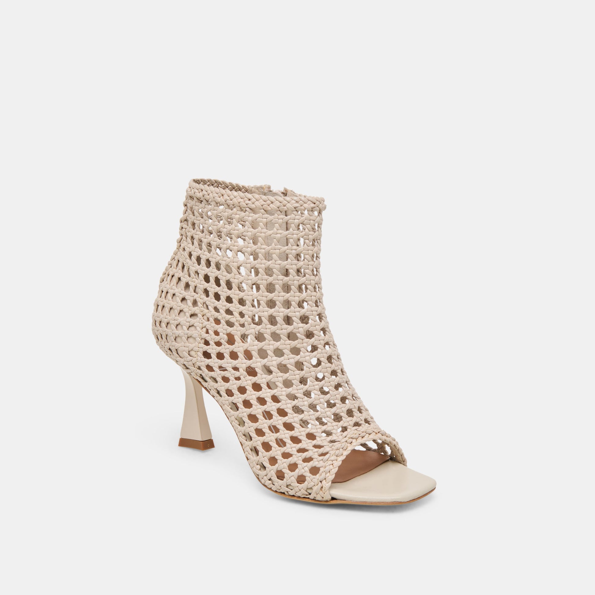 Quin Bone Woven Leather Heels