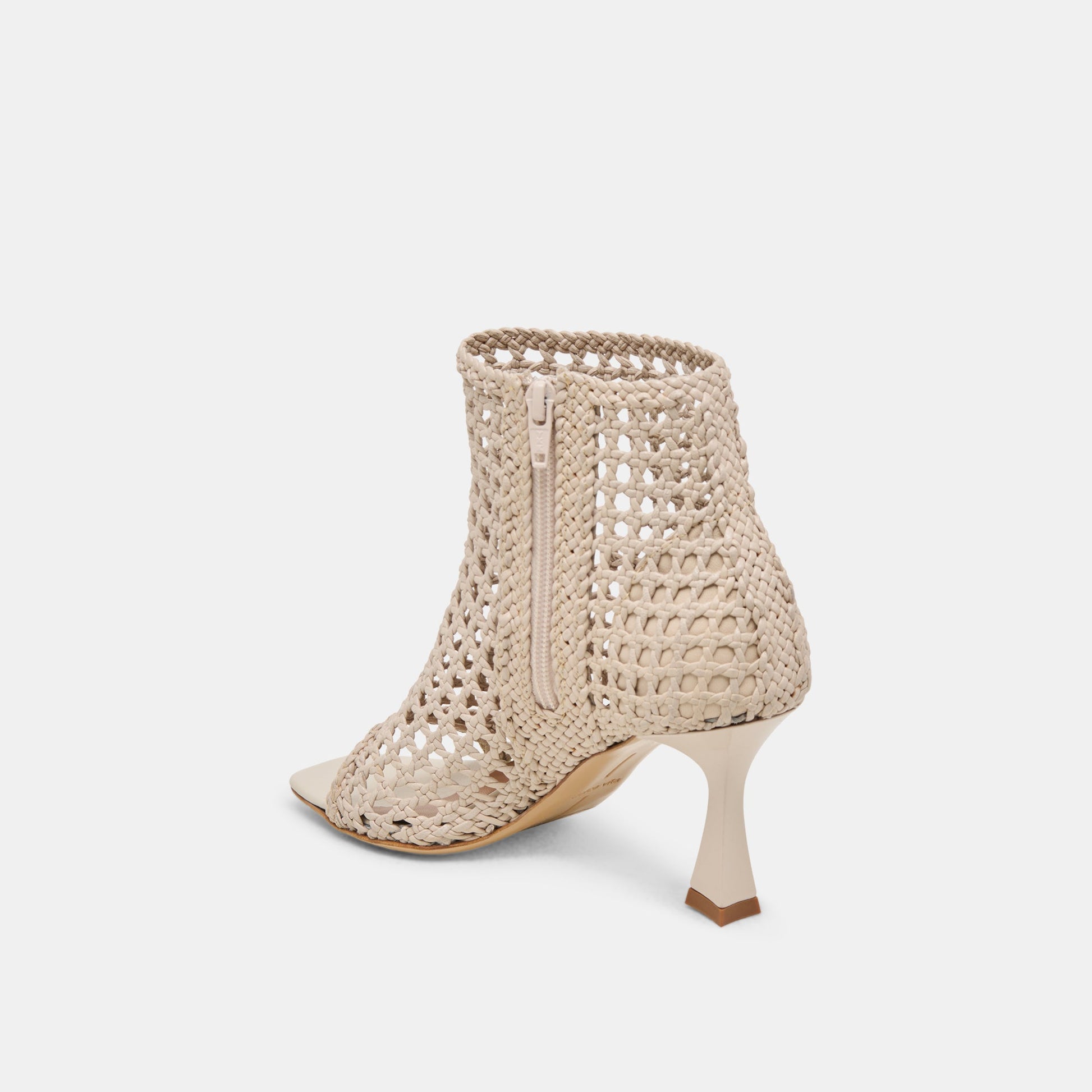 Quin Bone Woven Leather Heels